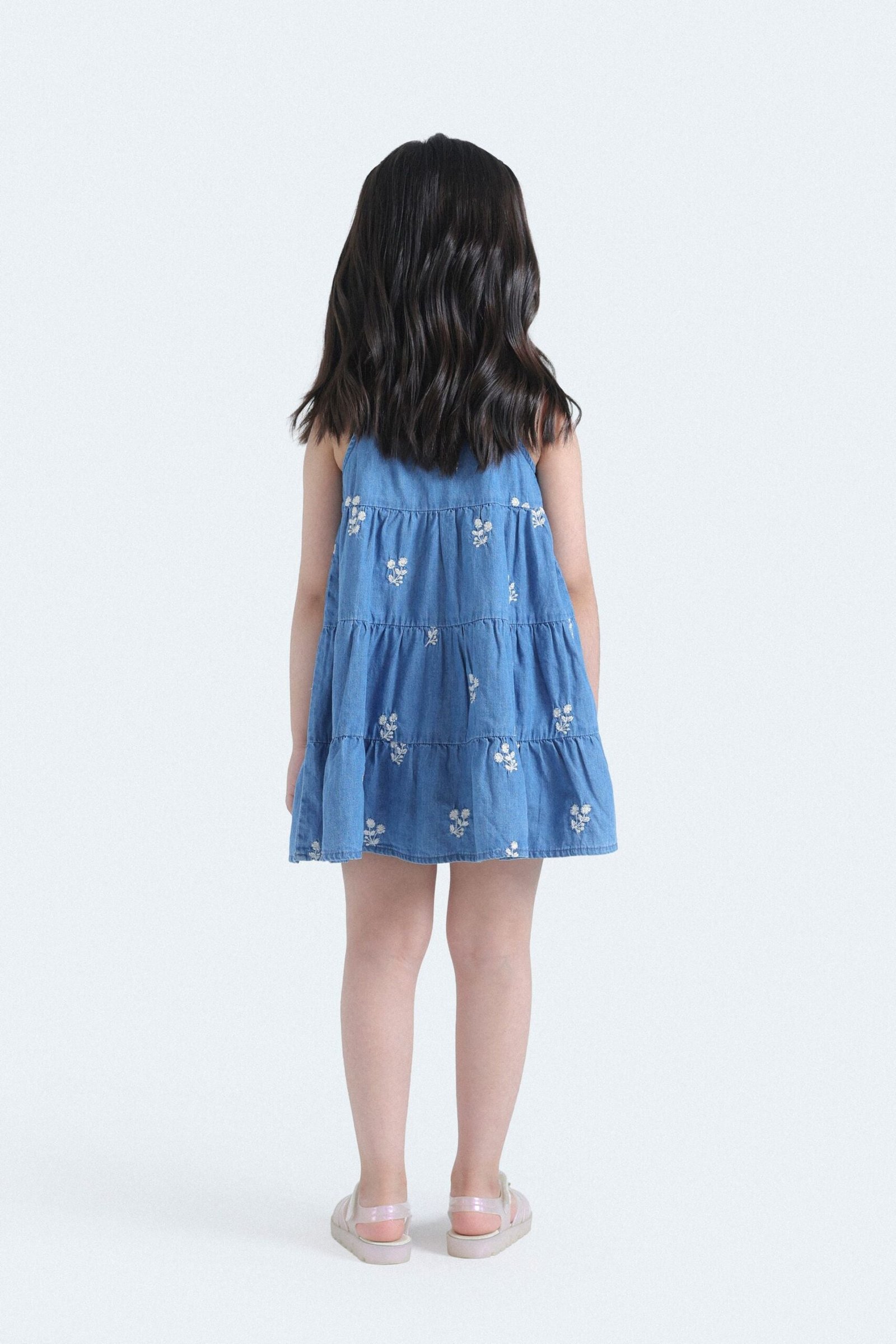 Embroidered Denim Dress - Image 6