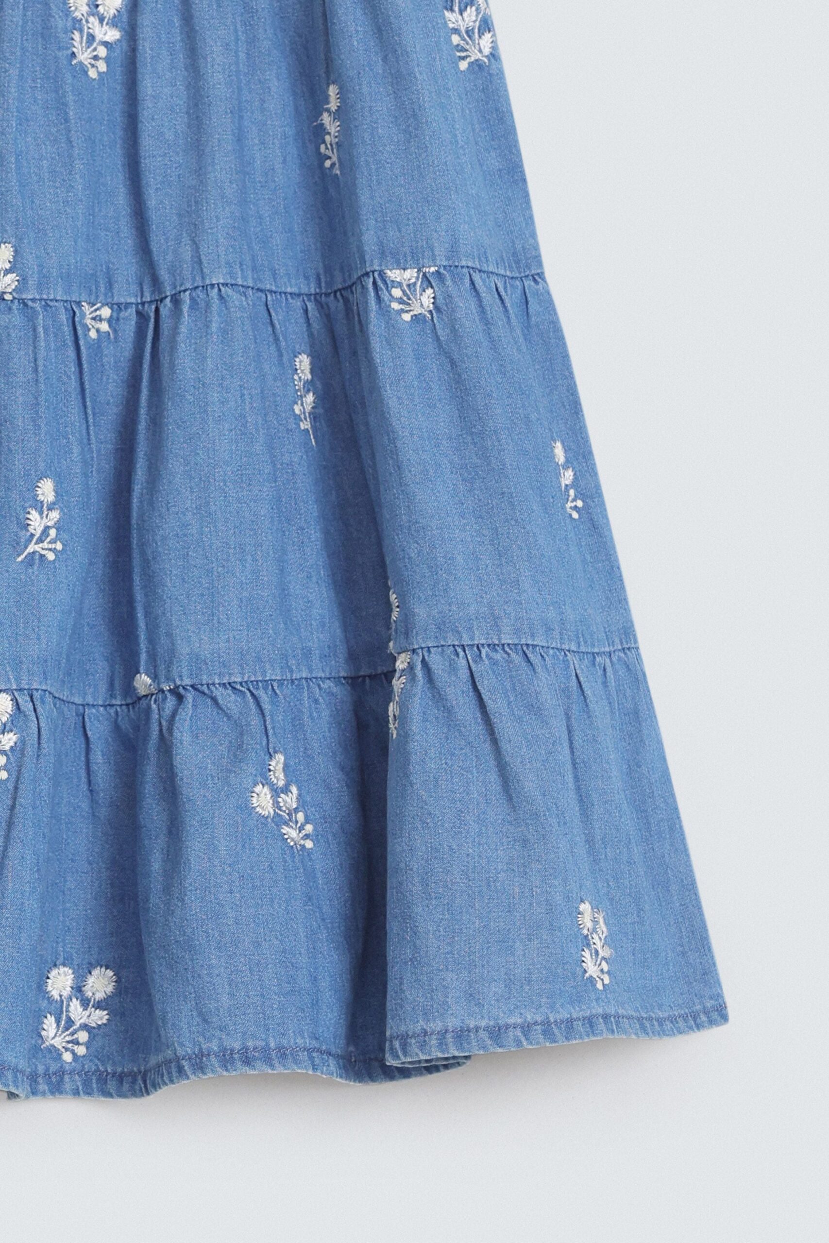 Embroidered Denim Dress - Image 2