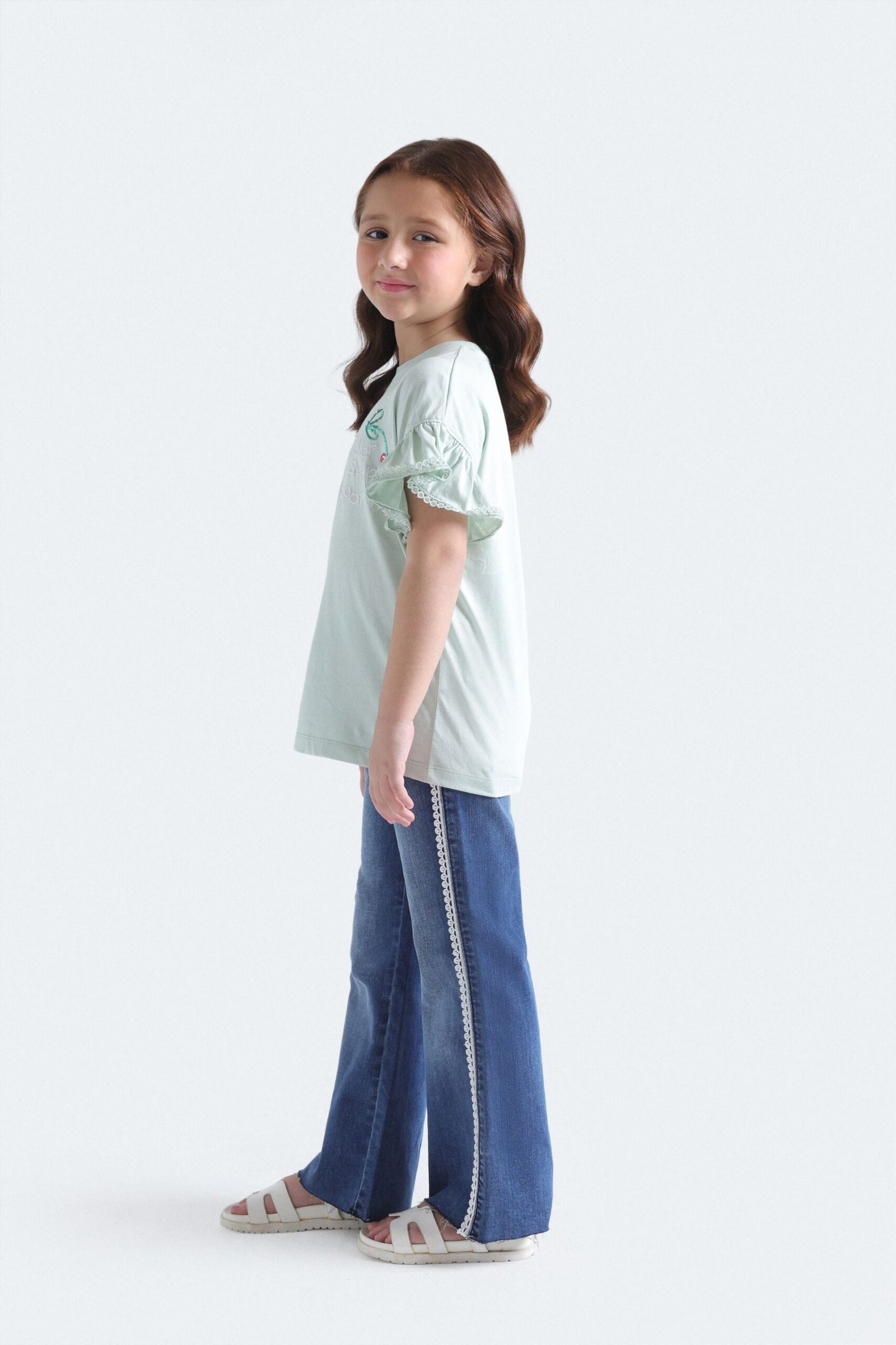 Boot Cut Jeans With Lace Detail - Image 6