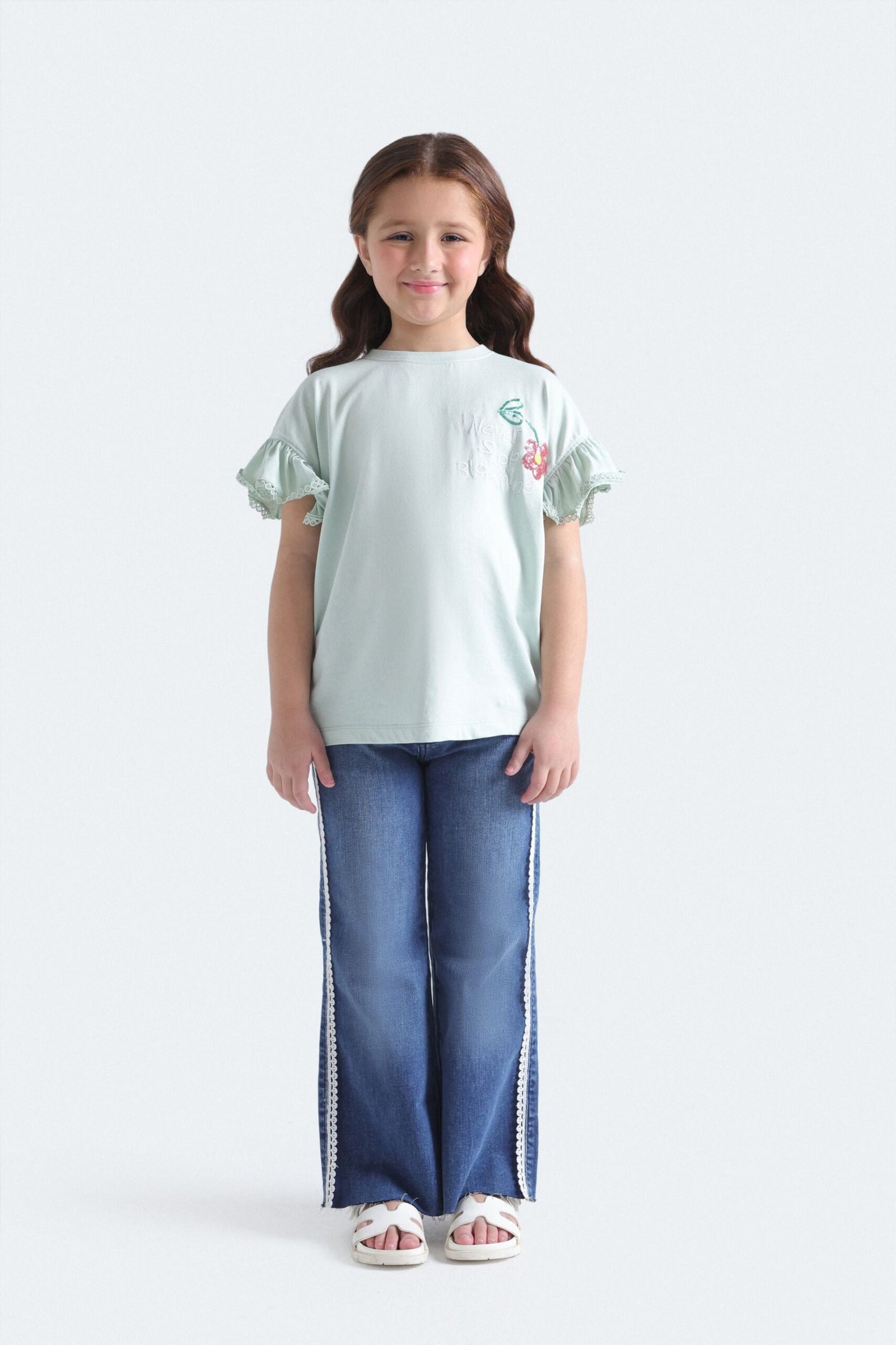 Boot Cut Jeans With Lace Detail - Image 5