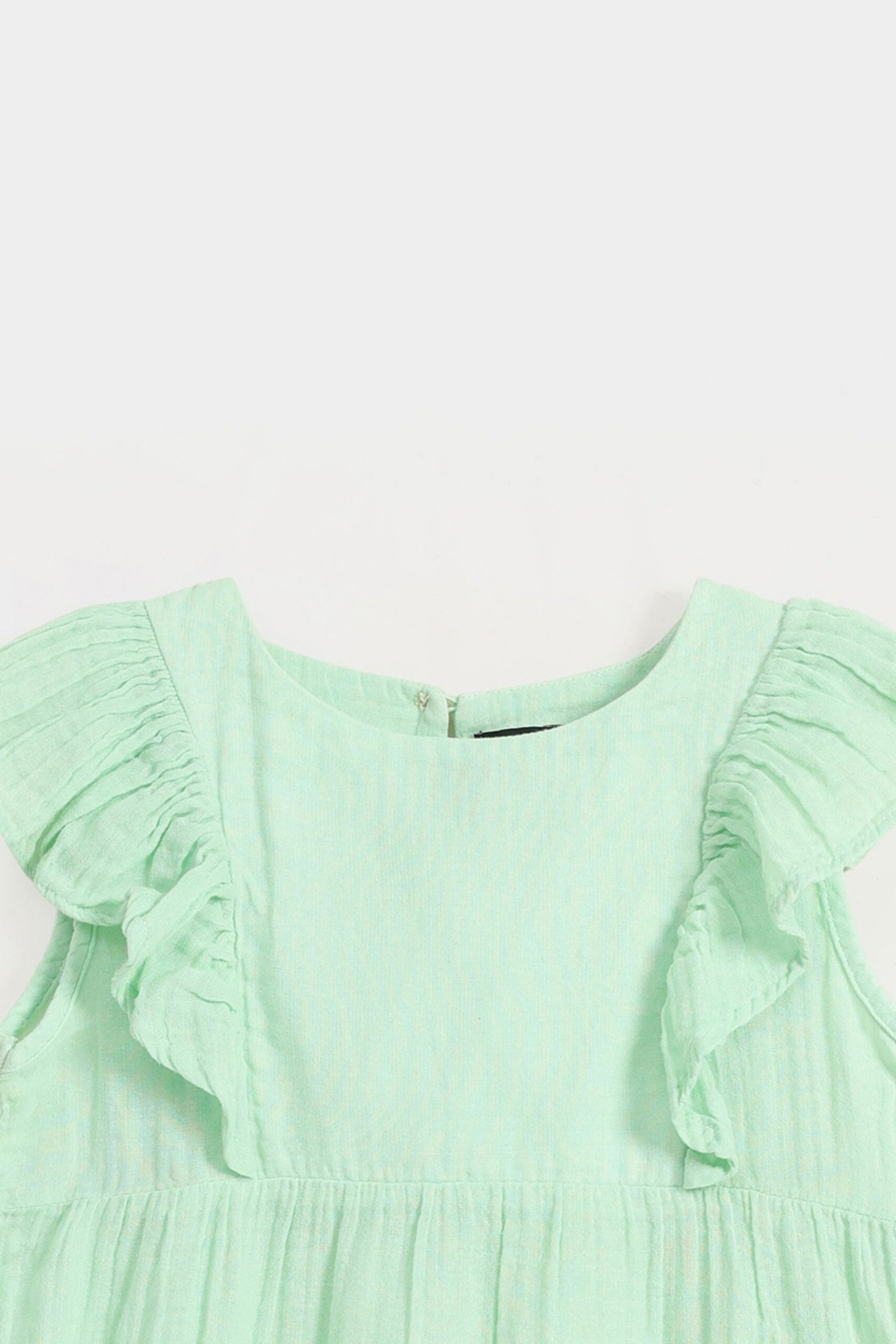 Flounced Dress with Flutter Sleeves - Image 2