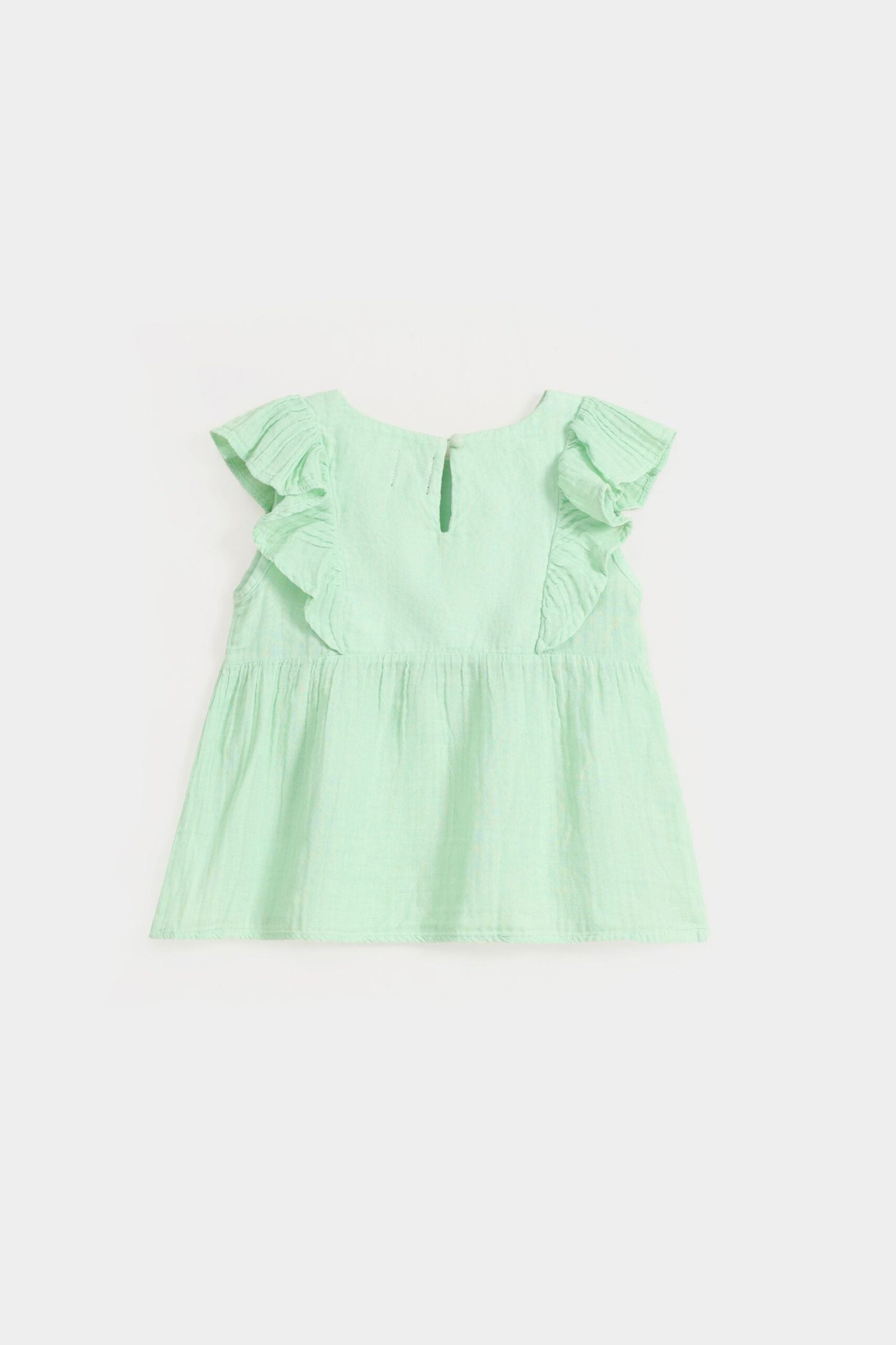 Flounced Dress with Flutter Sleeves - Image 3