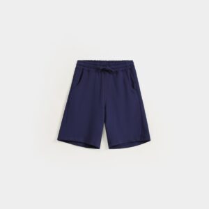 Basic Knitted Shorts With Front Seam Detail