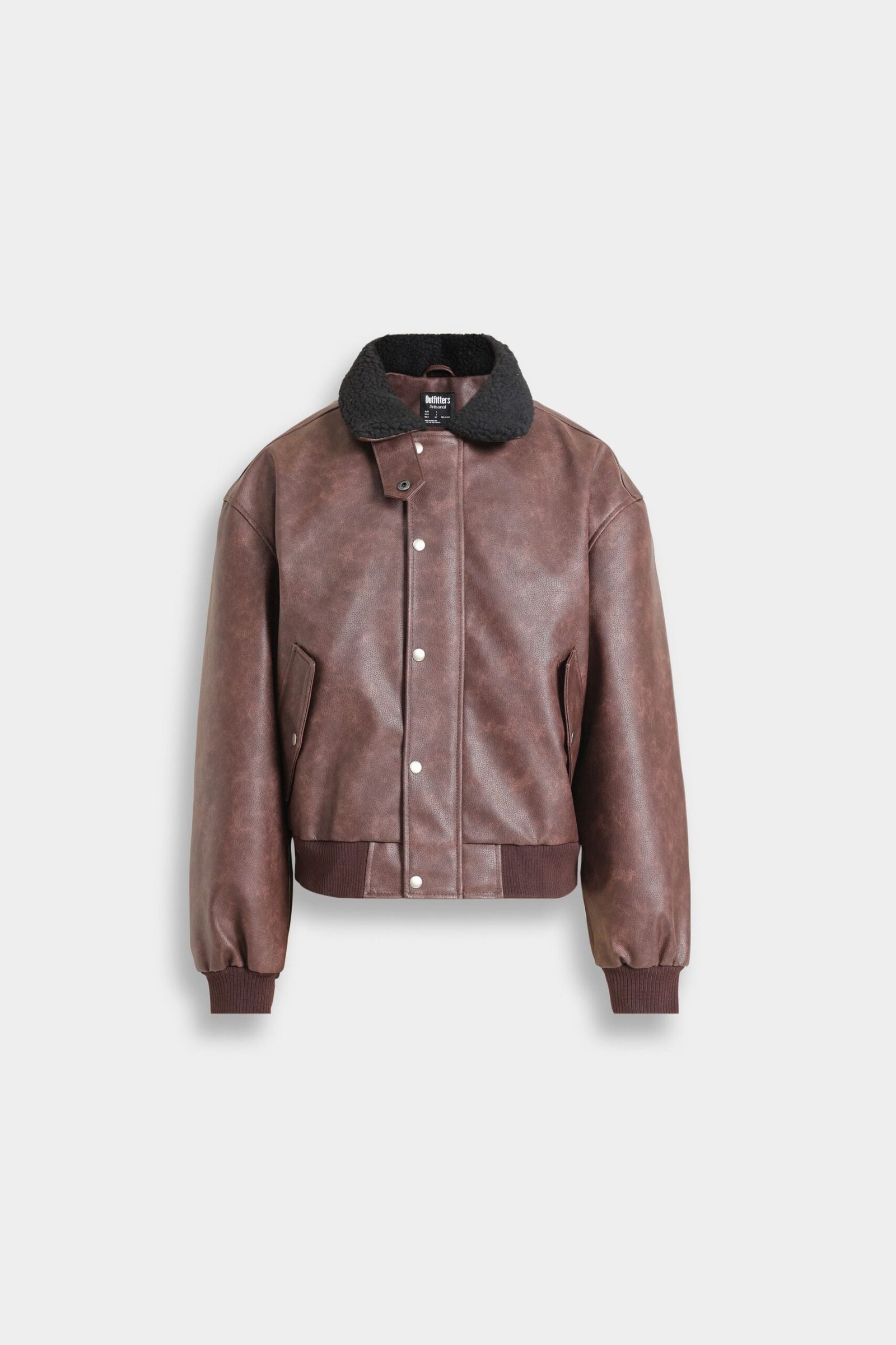 Washed-Out Faux Leather Jacket - Image 12