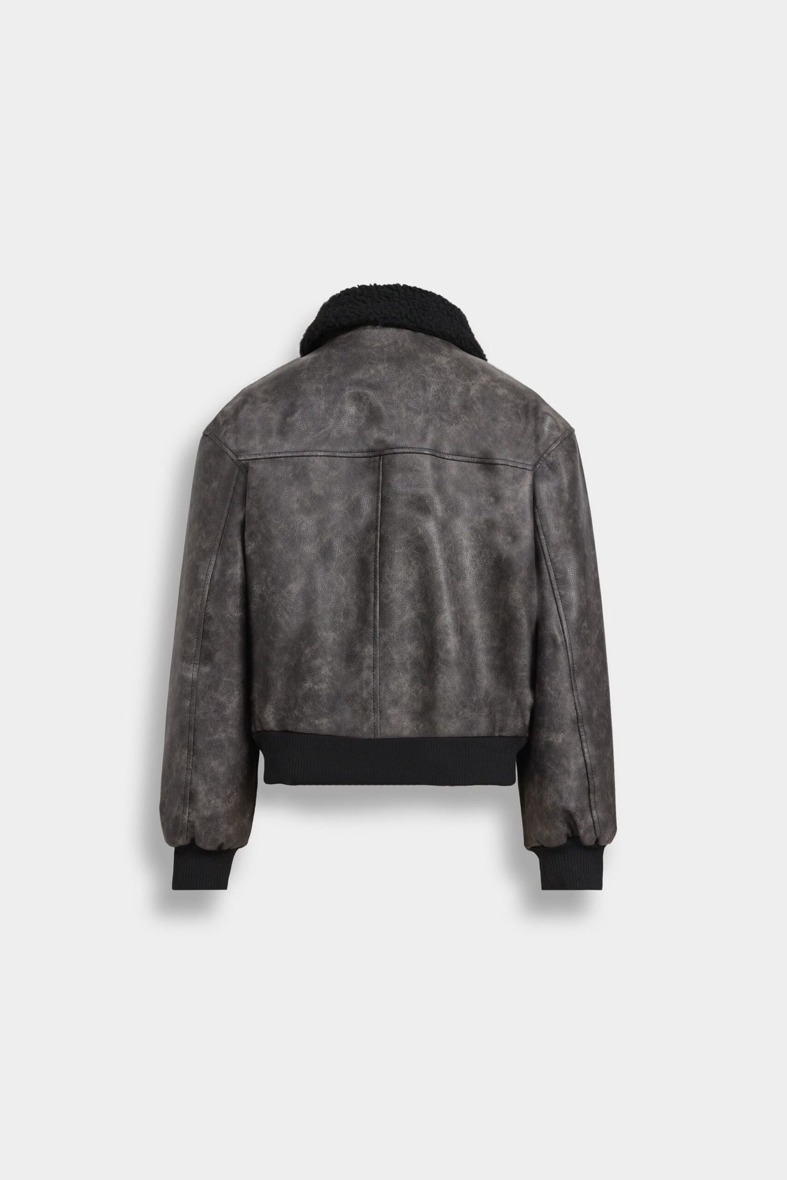 Washed-Out Faux Leather Jacket - Image 7