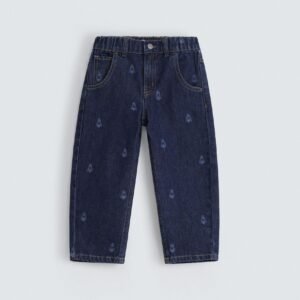 Straight Fit Jeans With Laser Print