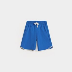 Knit Shorts With Contrast Draw-String