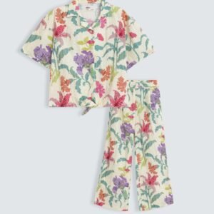 Cropped All-Over Print Co-Ord Set