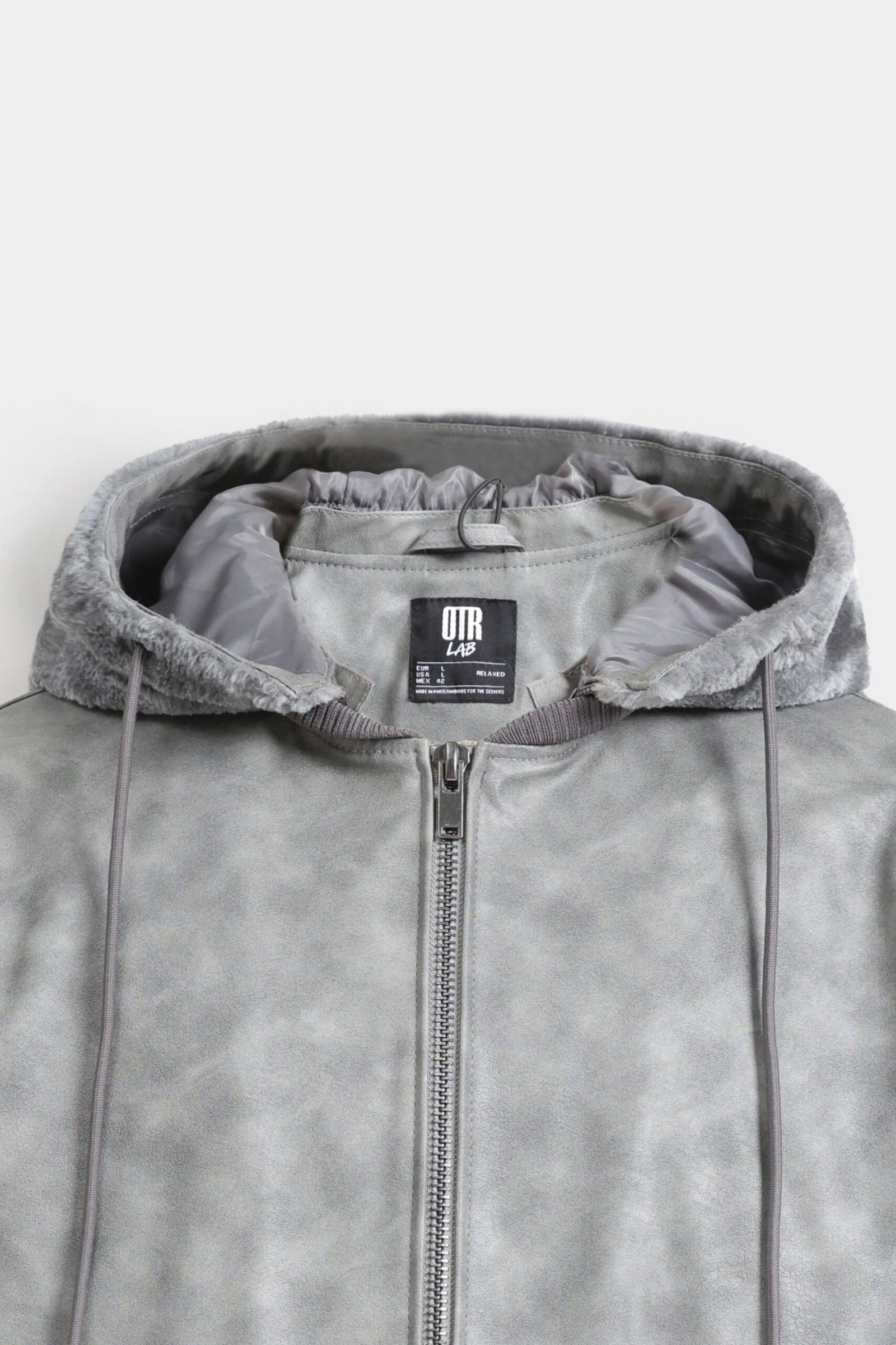 Washed-Out Faux Leather Jacket - Image 6
