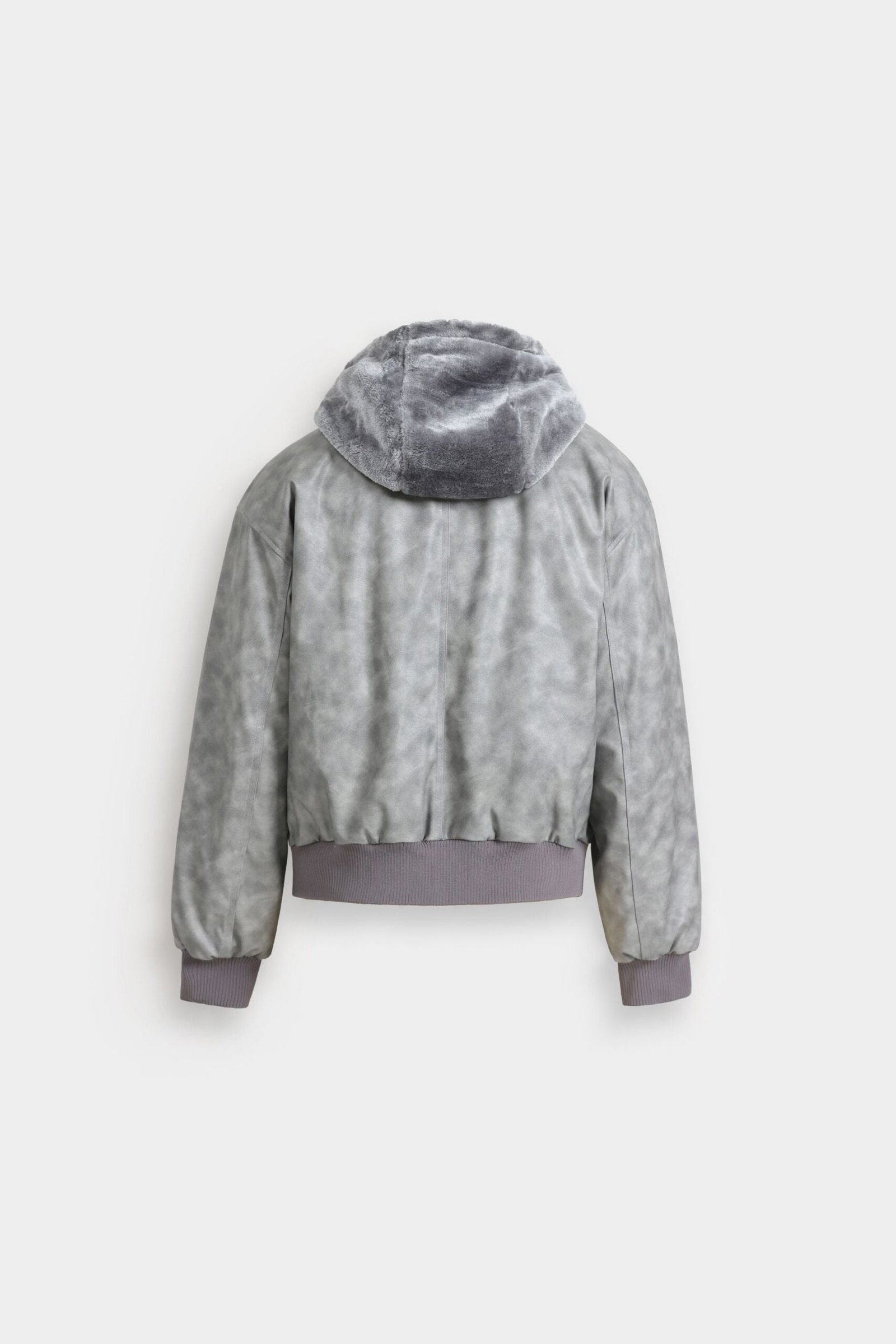 Washed-Out Faux Leather Jacket - Image 7