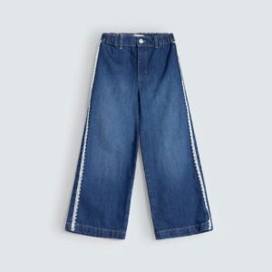 Wide Leg Jeans With Lace Detail