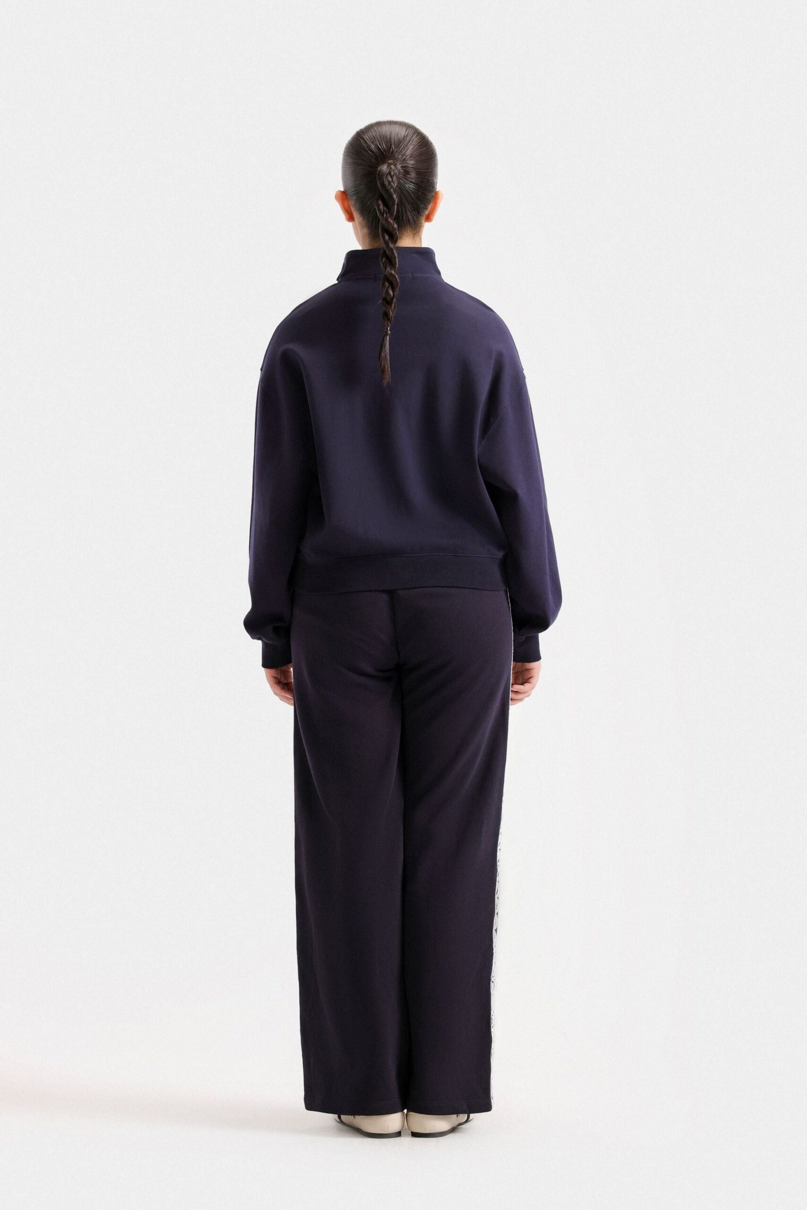 Embroidered Quarter Zip-Up Sweatshirt - Image 4