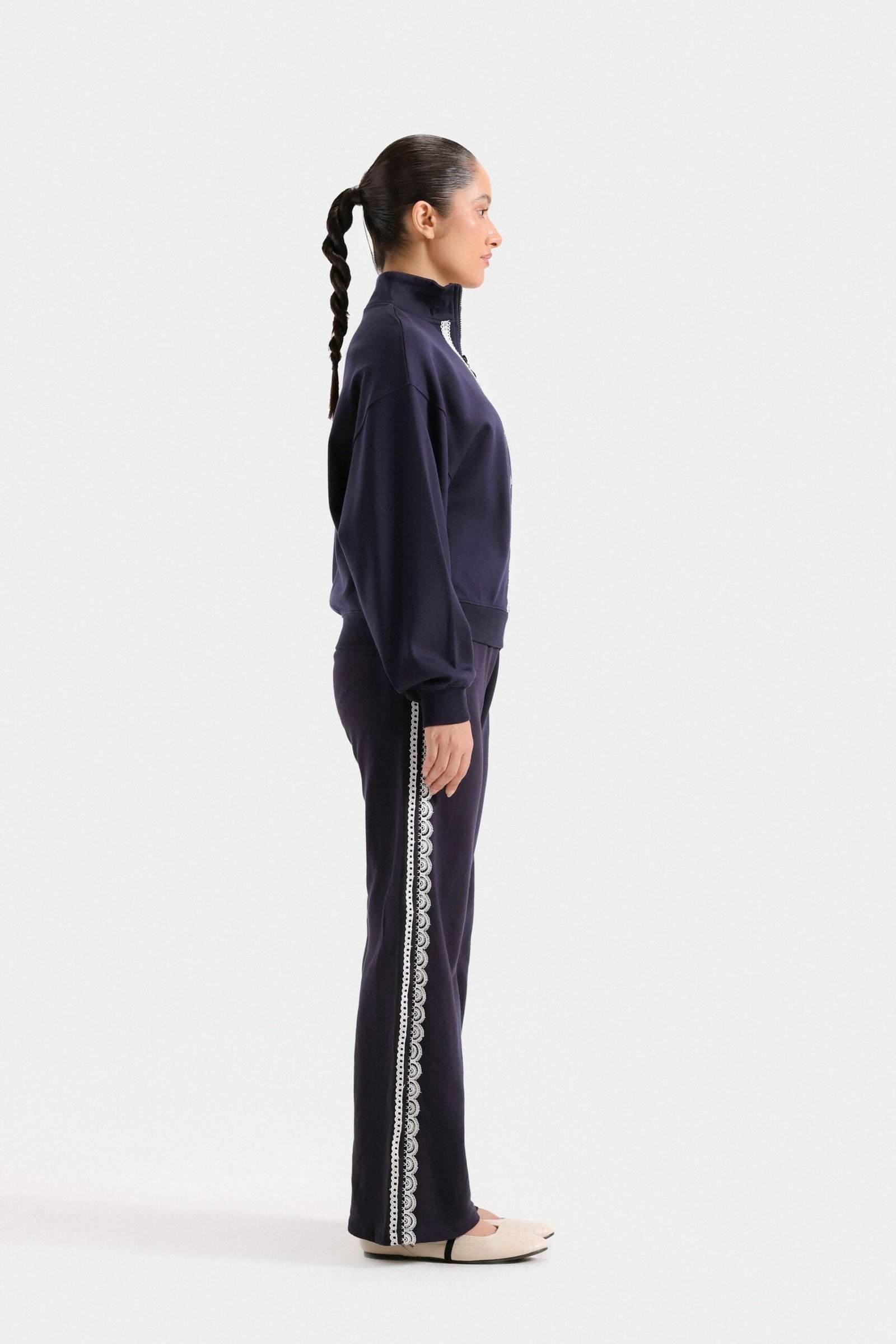 Embroidered Quarter Zip-Up Sweatshirt - Image 3