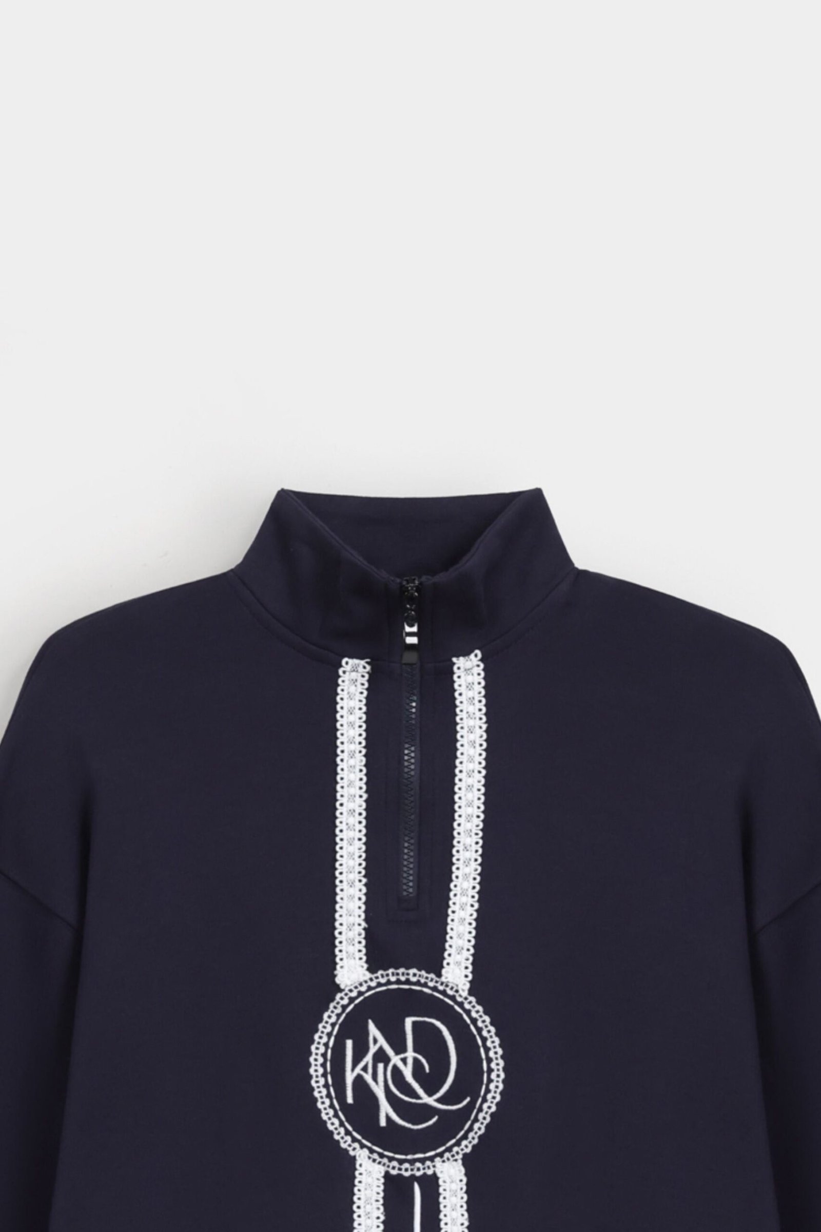 Embroidered Quarter Zip-Up Sweatshirt - Image 6