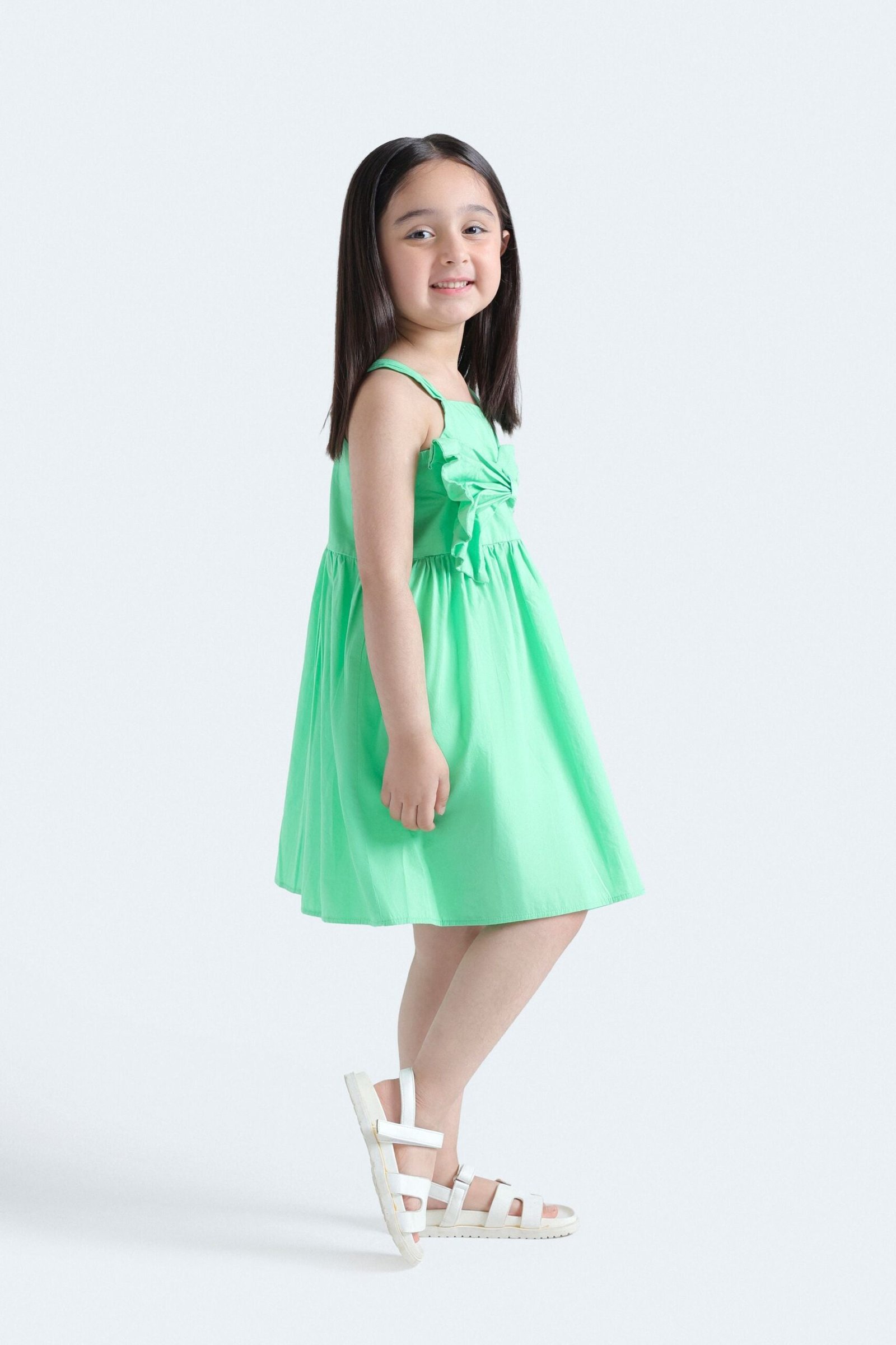 Bow Detailed Knee Length Dress - Image 5