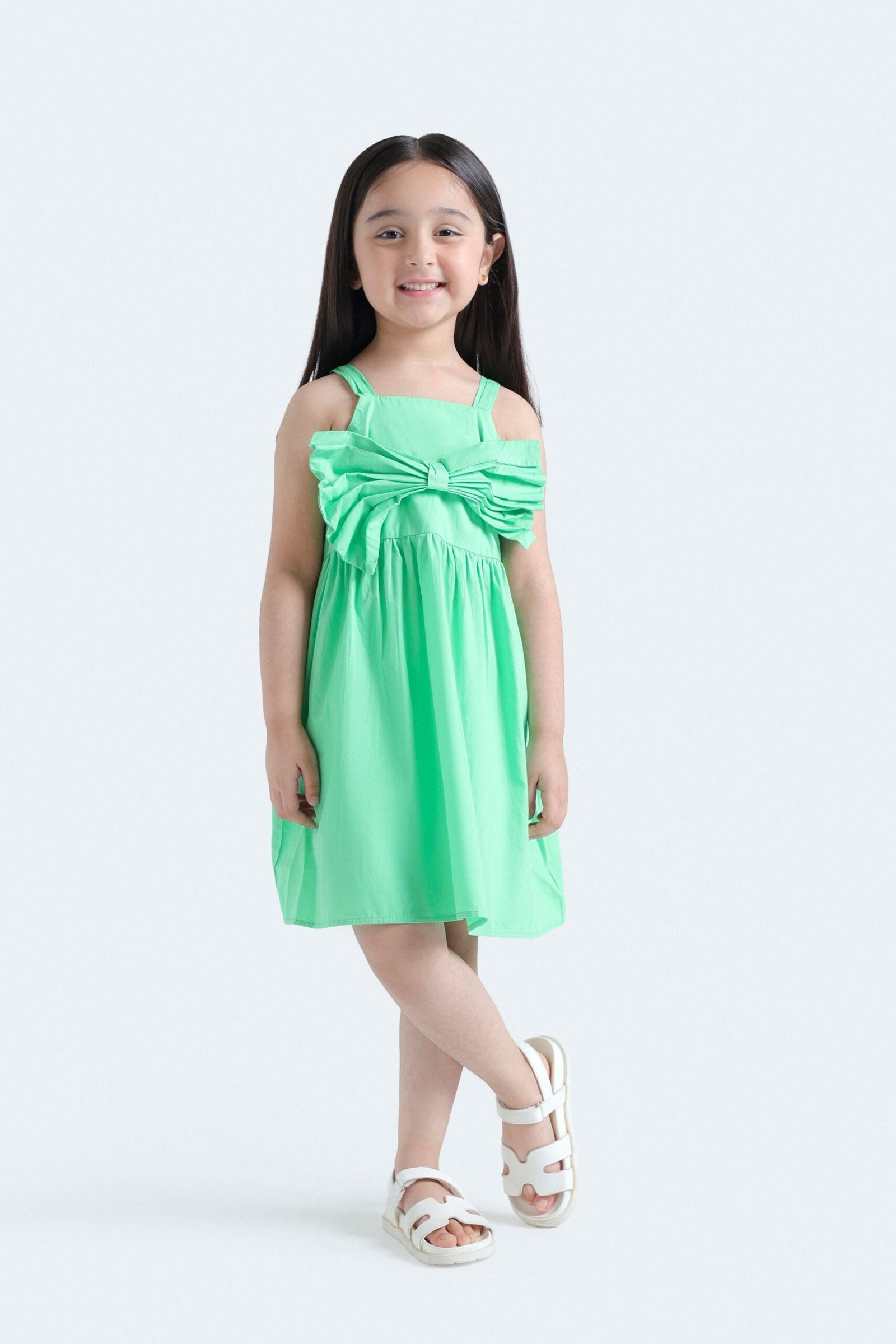 Bow Detailed Knee Length Dress - Image 4