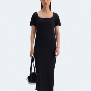 Scoop Neck Ribbed Dress