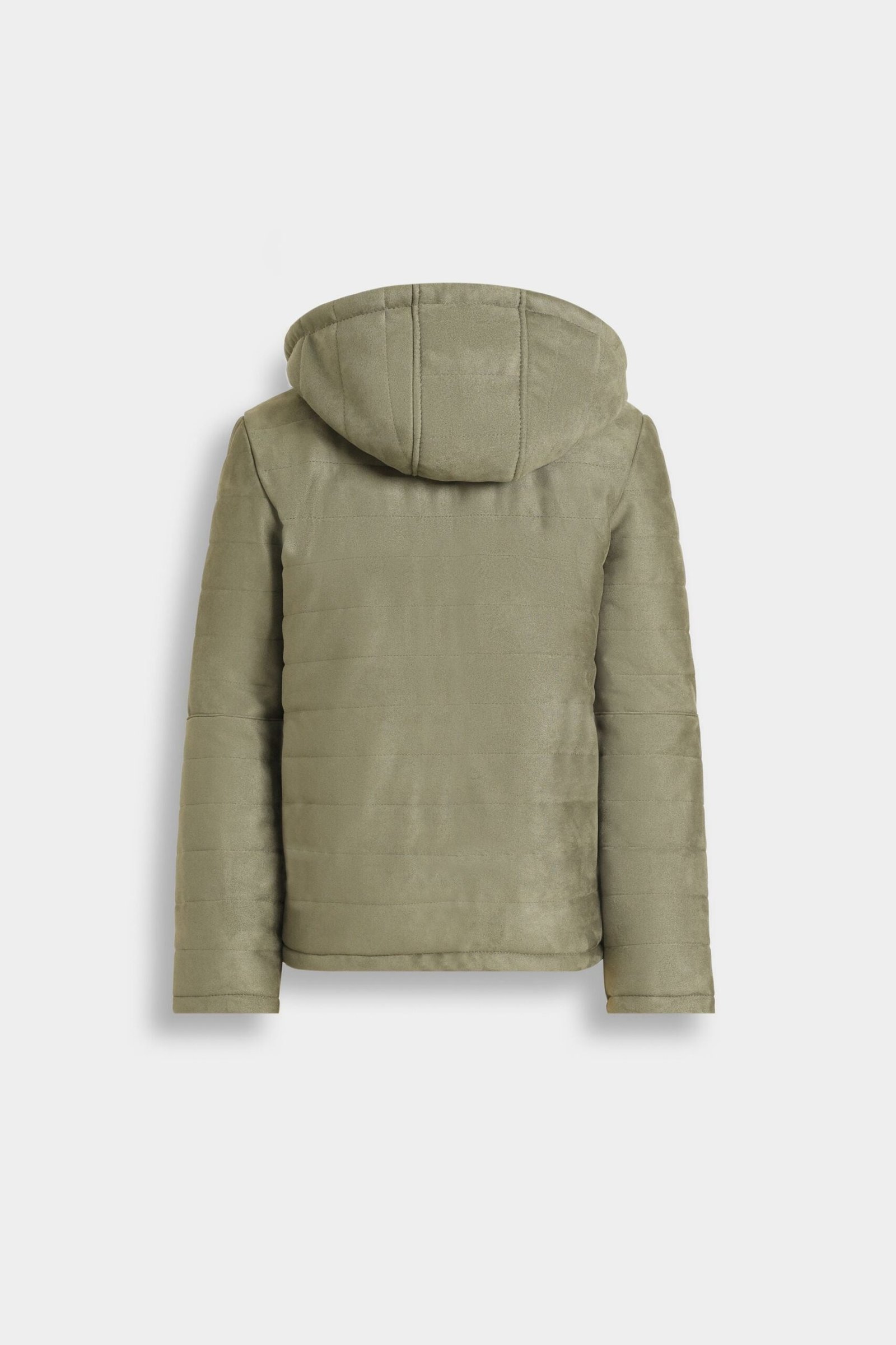 Suede Quilted Jacket With Hood - Image 14