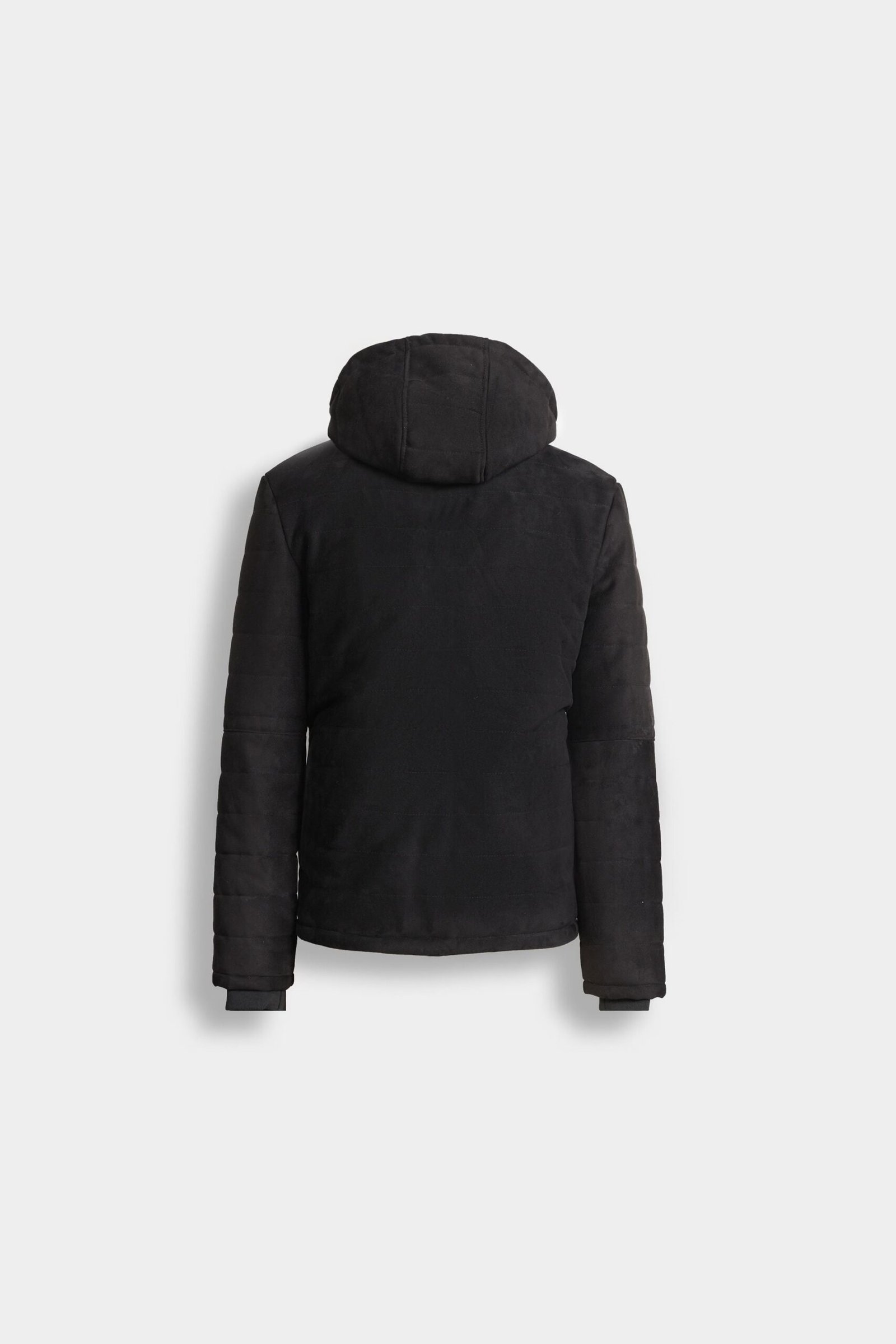 Suede Quilted Jacket With Hood - Image 7