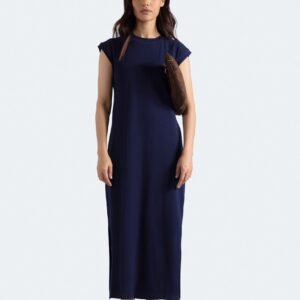 Sleeveless Ribbed Dress With Slit