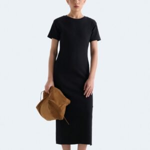 Ribbed Jersey Midi Dress