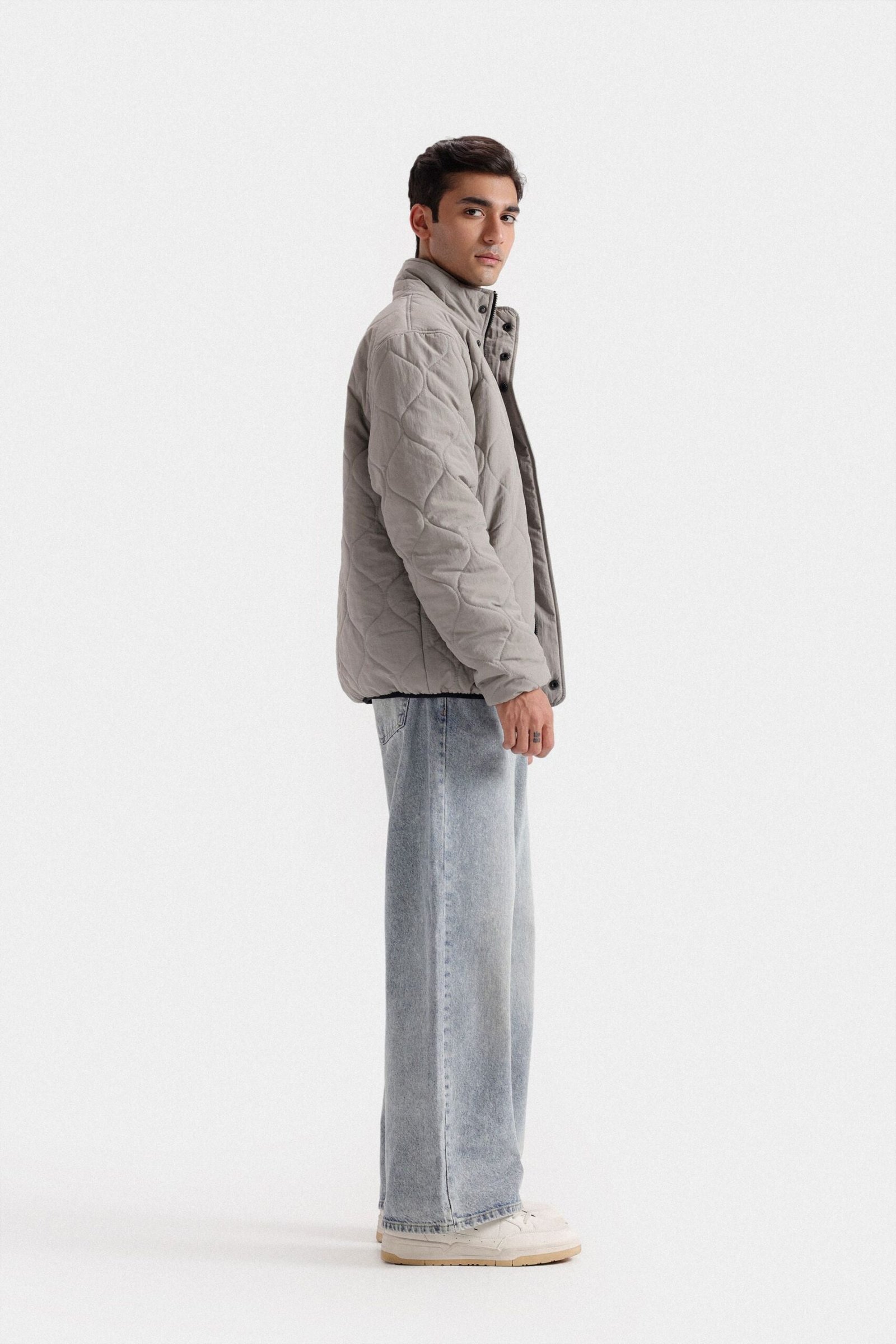 Mock-Neck Quilted Puffer Jacket - Image 3
