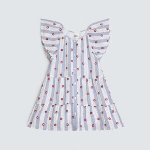 Embroidered Tier Panel Dress