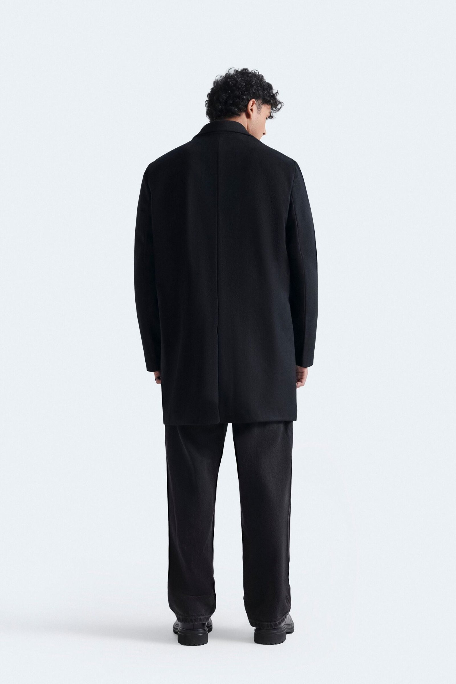 Felt Textured Long Coat - Image 4