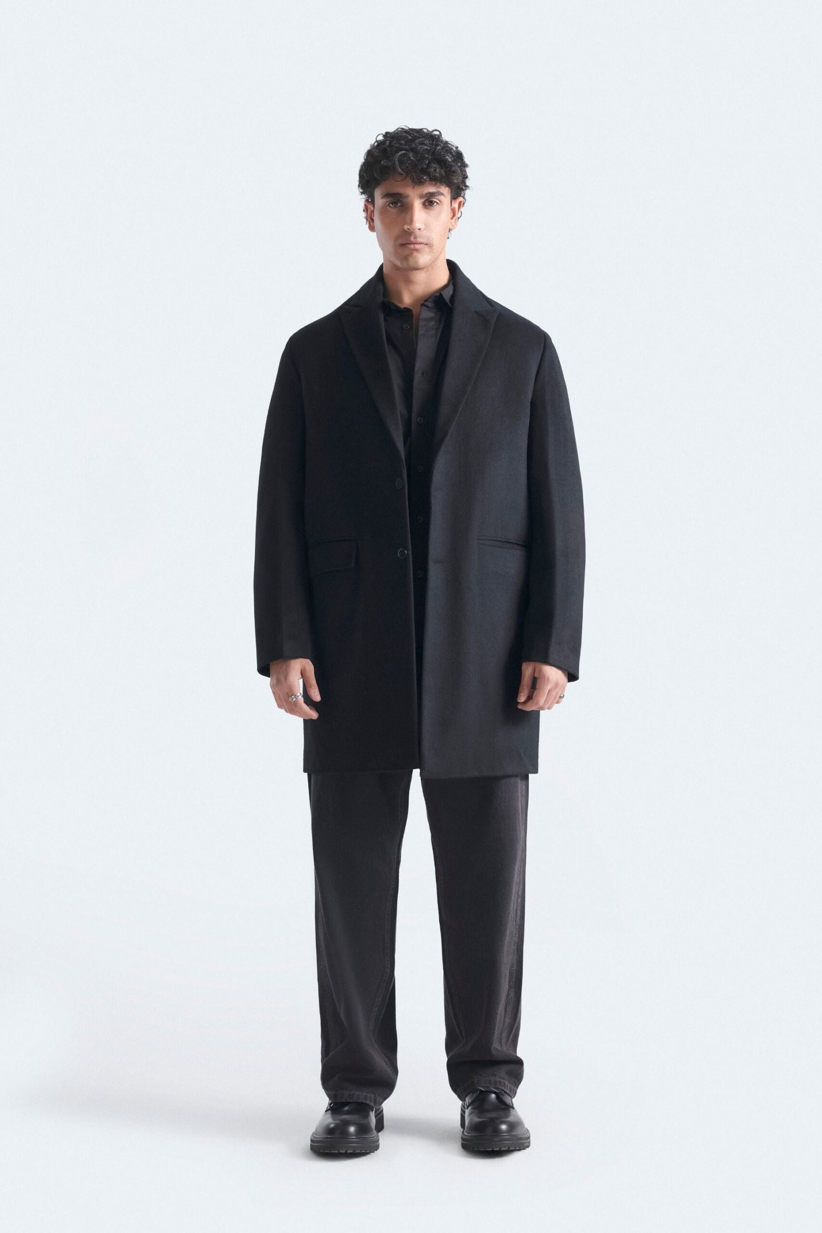 Felt Textured Long Coat