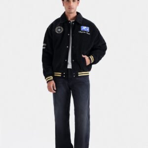 Embroidered Slogan Corduroy Jacket