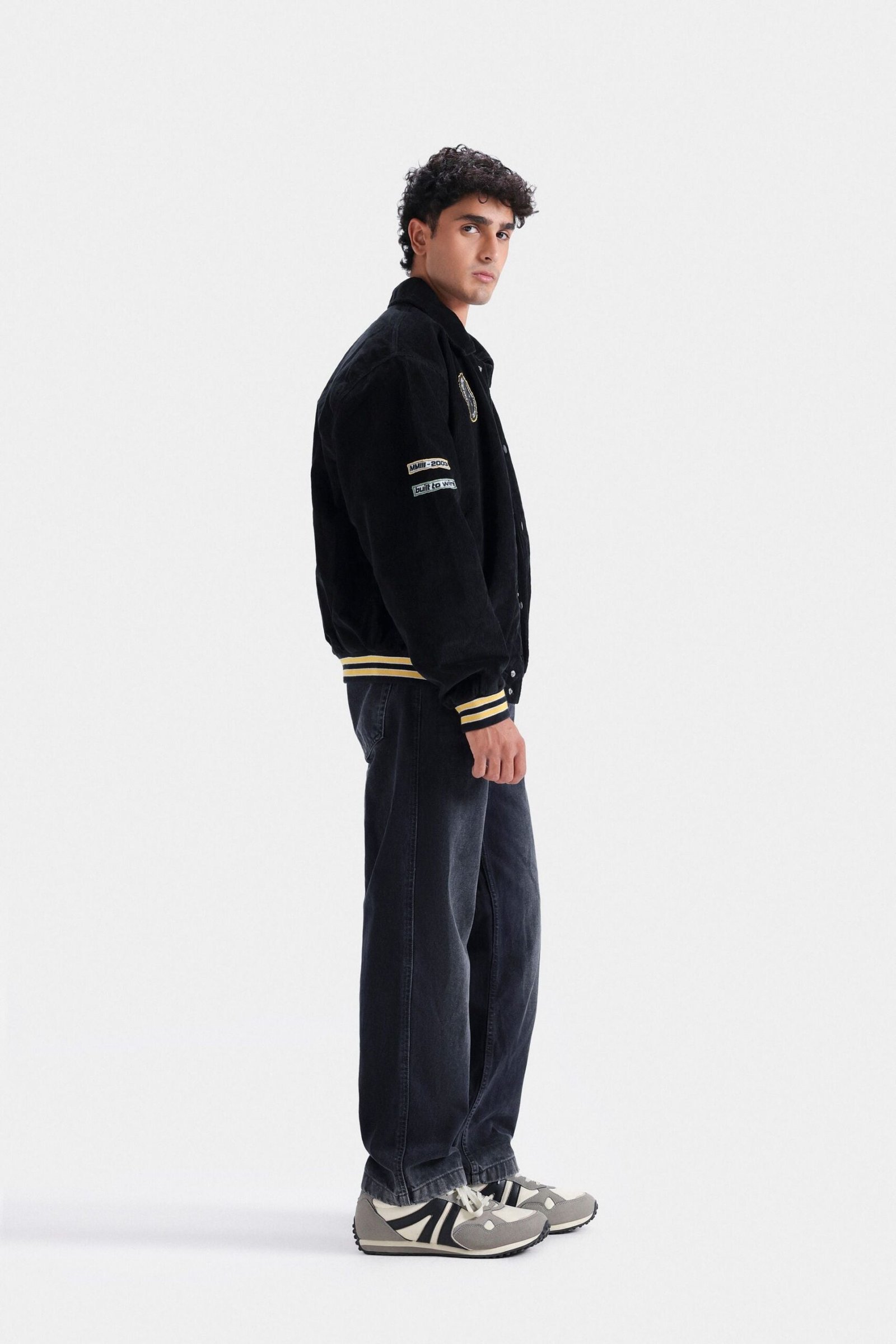 Embroidered Slogan Corduroy Jacket - Image 3