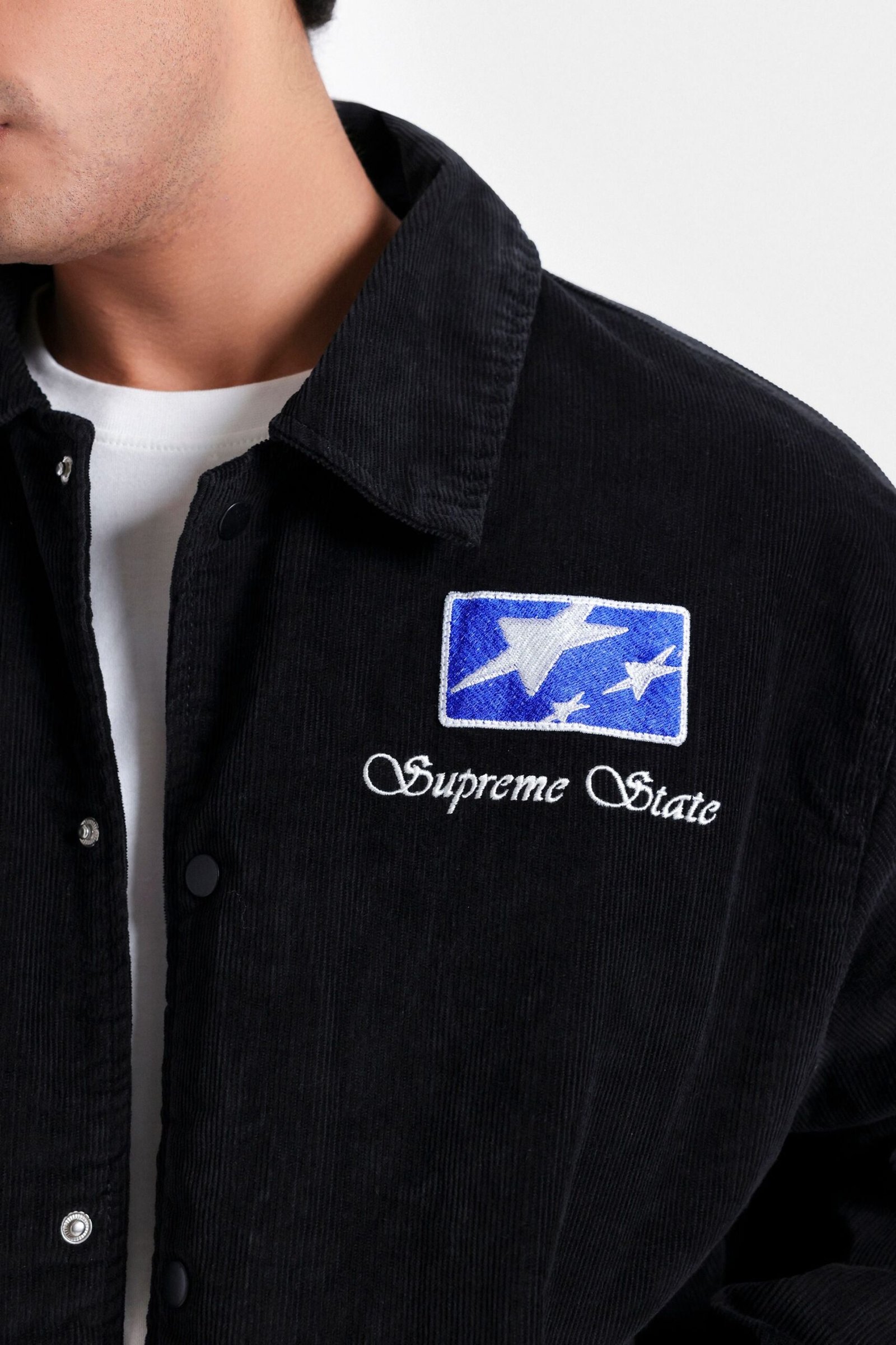 Embroidered Slogan Corduroy Jacket - Image 2