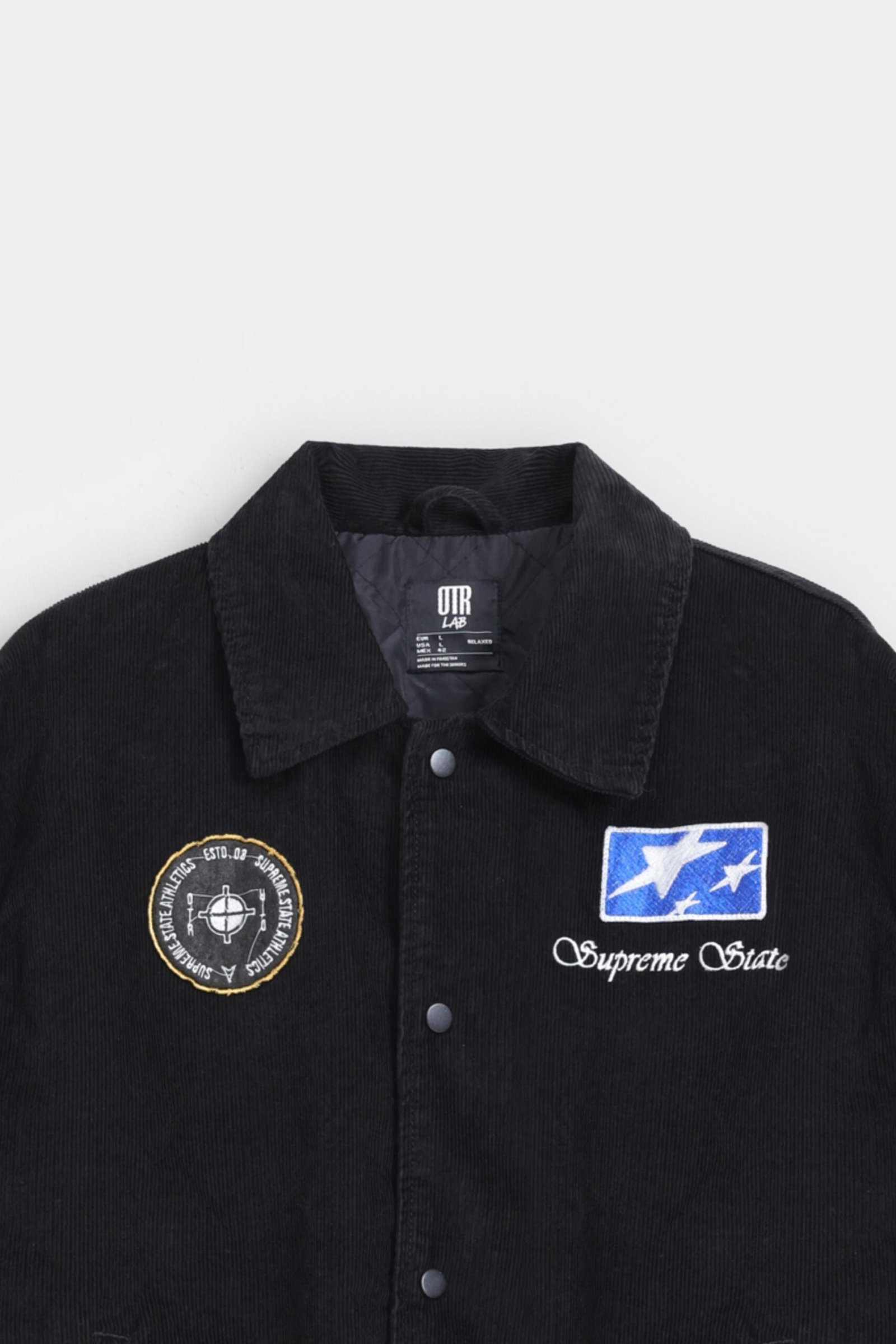 Embroidered Slogan Corduroy Jacket - Image 7