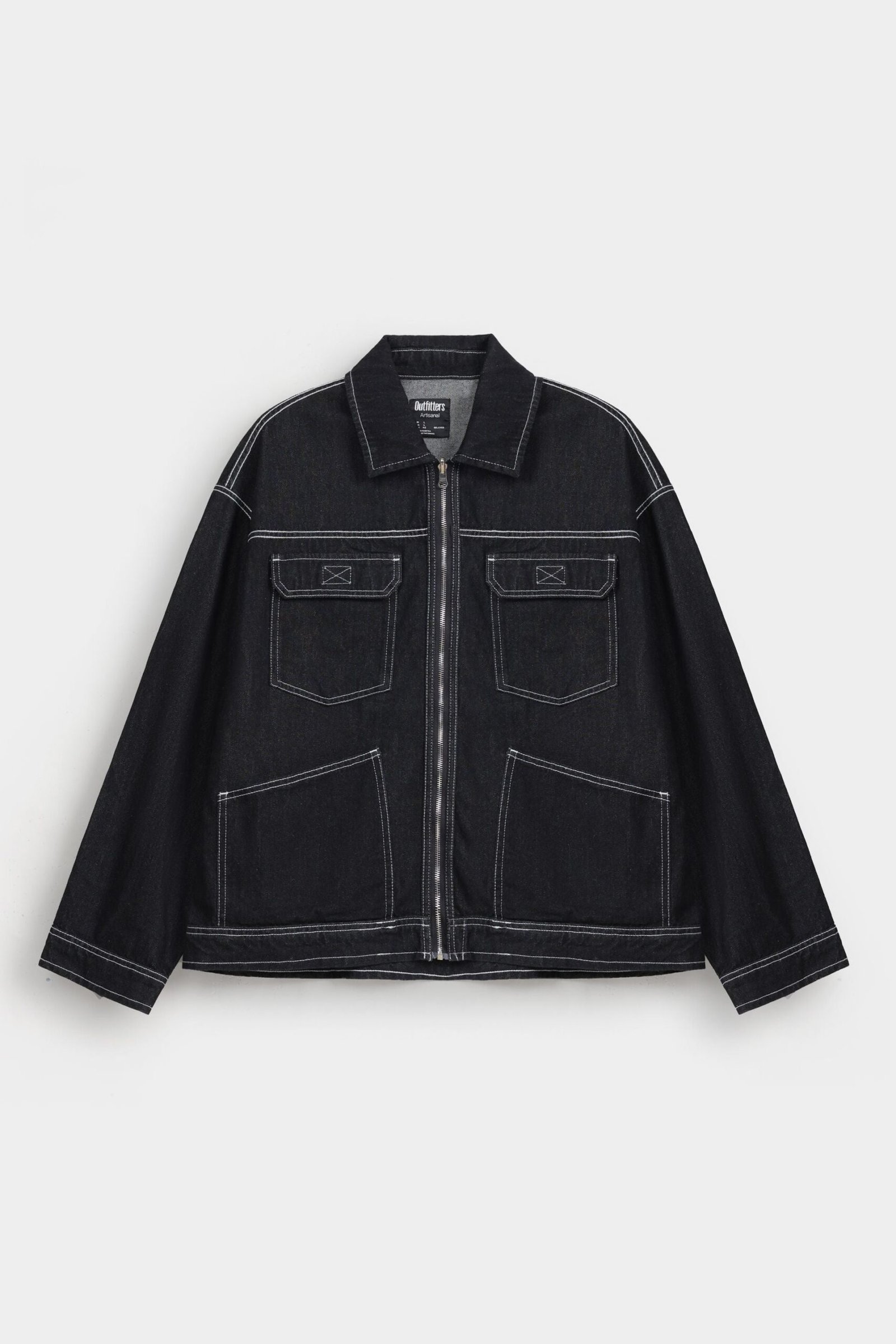 Denim Jacket With Stitching Detail - Image 7