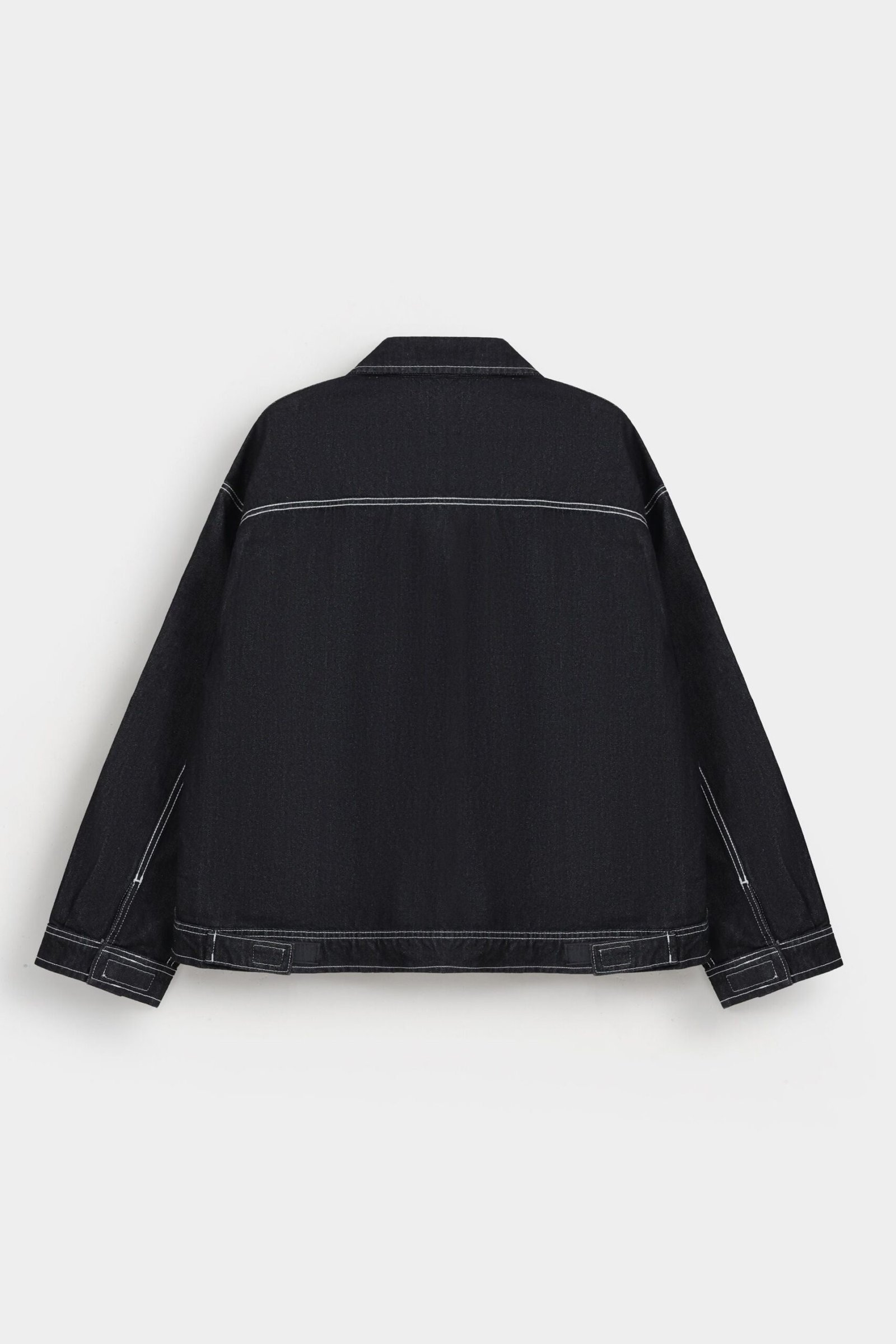Denim Jacket With Stitching Detail - Image 9