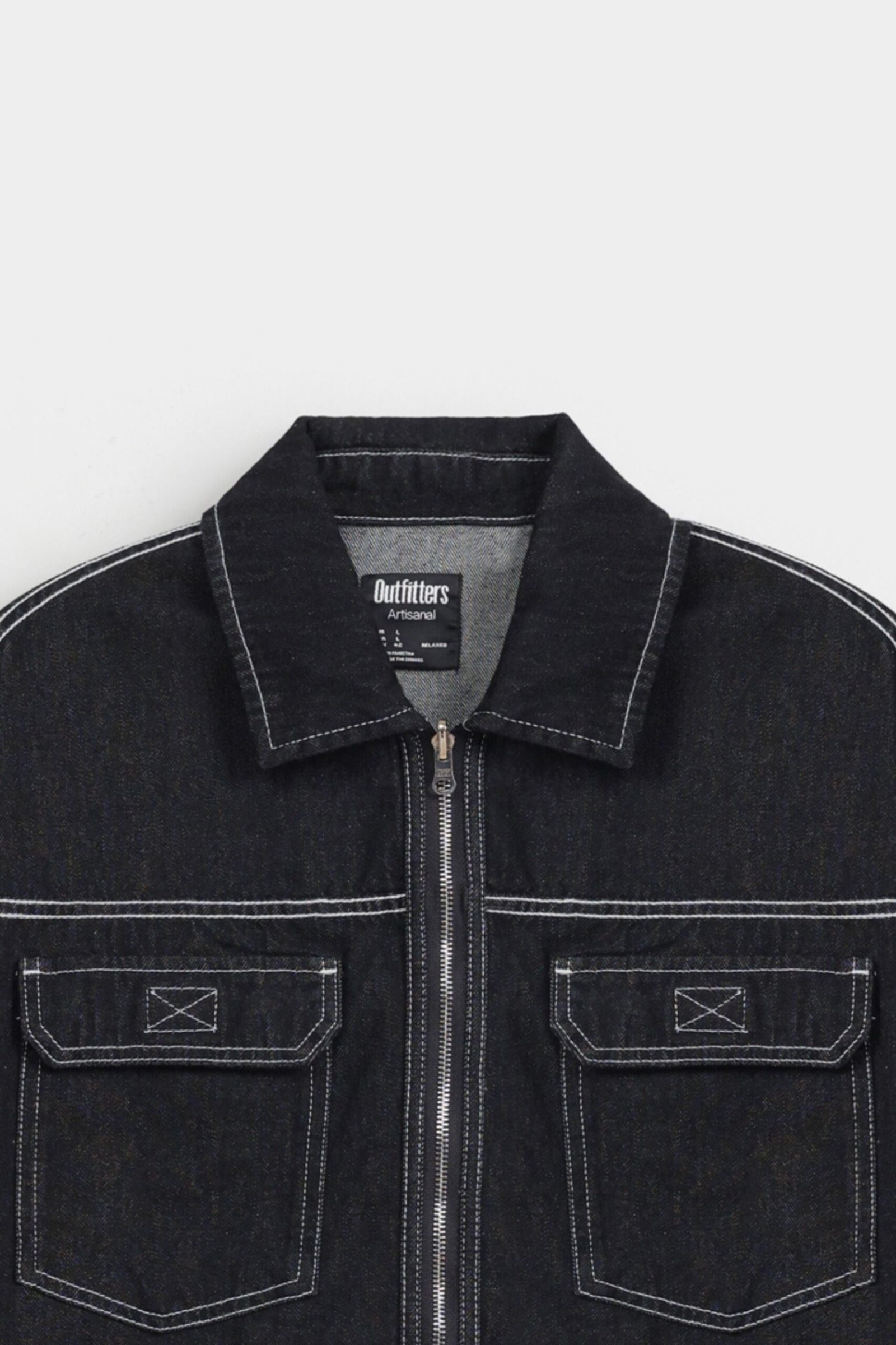 Denim Jacket With Stitching Detail - Image 8