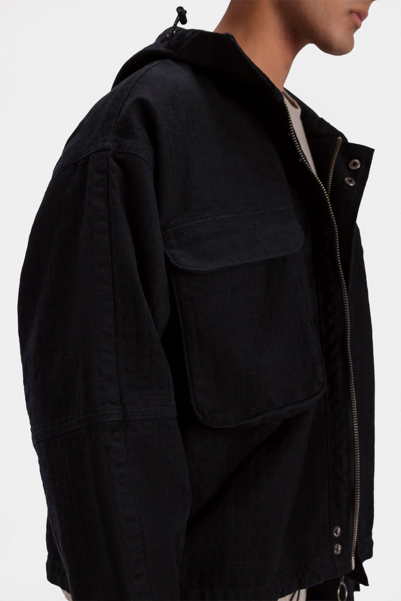 Non-Denim Jacket With Hood - Image 2