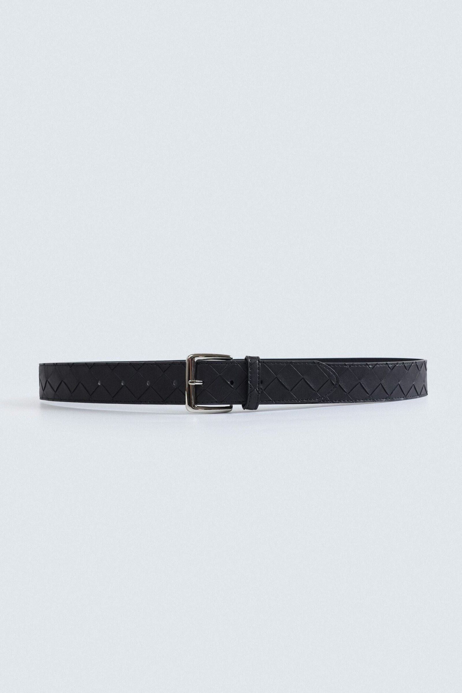 Woven Faux Leather Belt