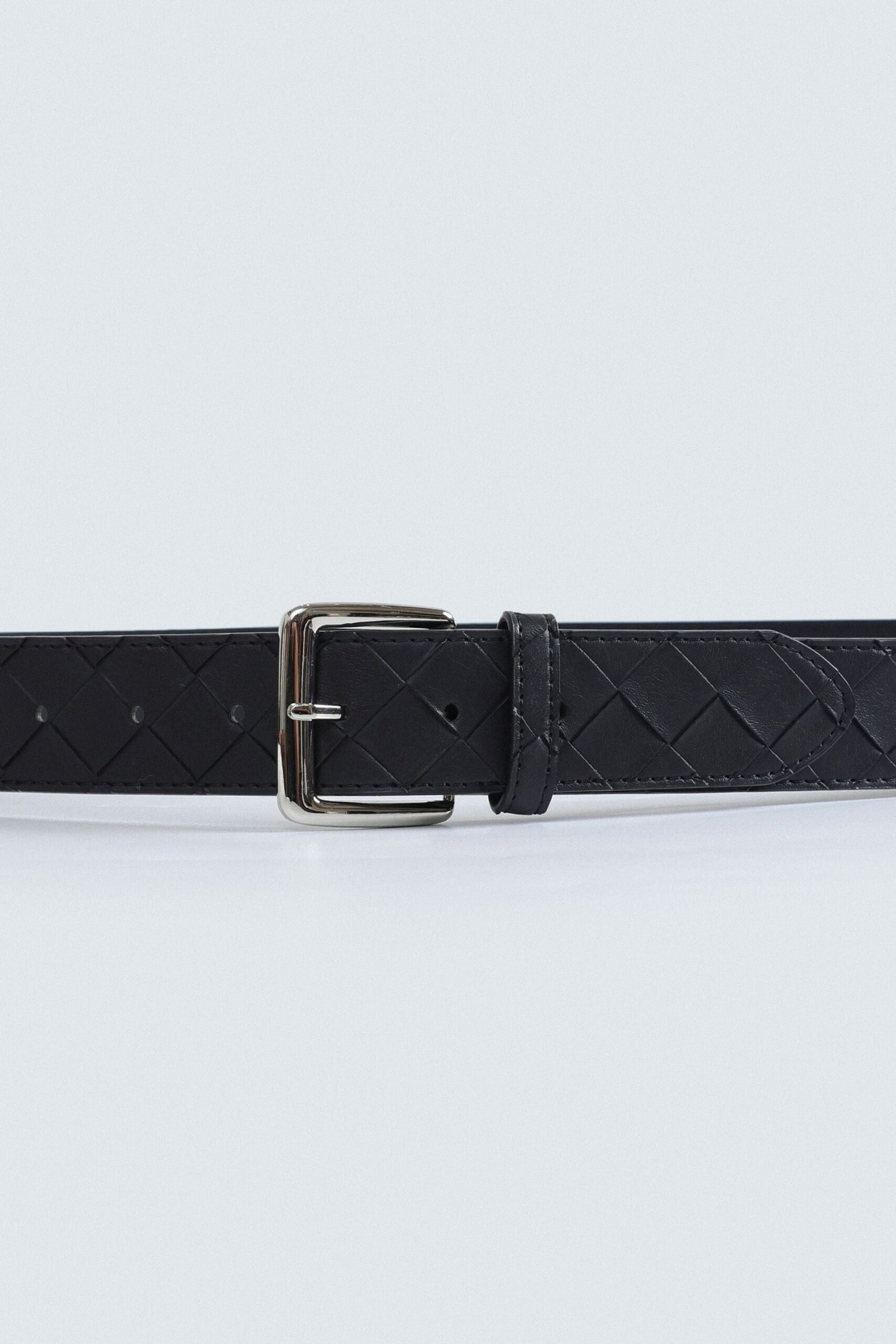 Woven Faux Leather Belt - Image 2