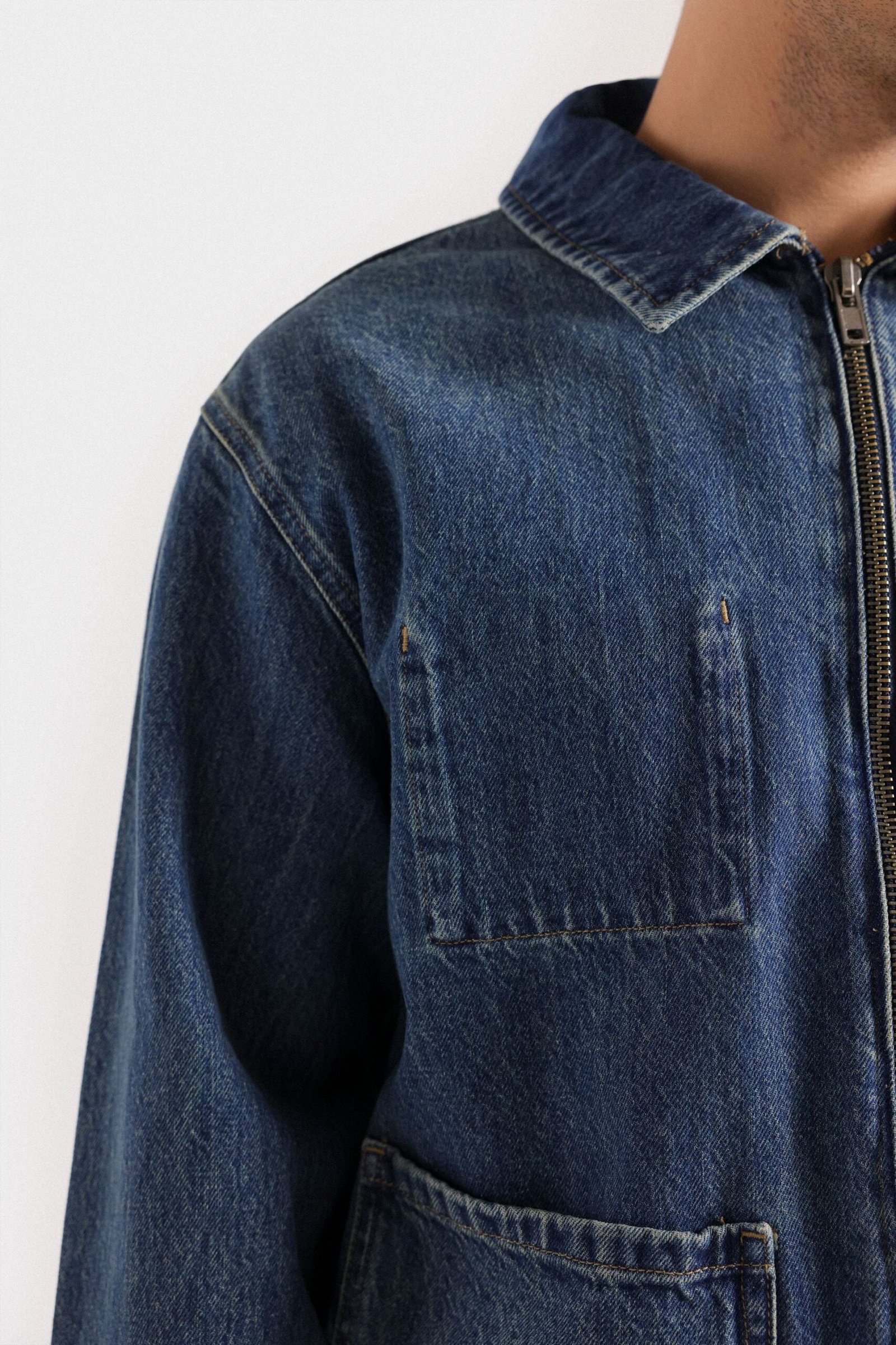 Zipper Denim Jacket - Image 3