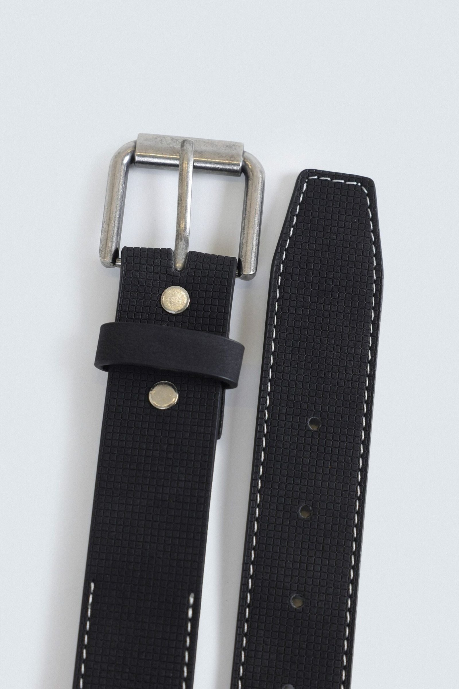 Checkered Faux Leather Belt - Image 3