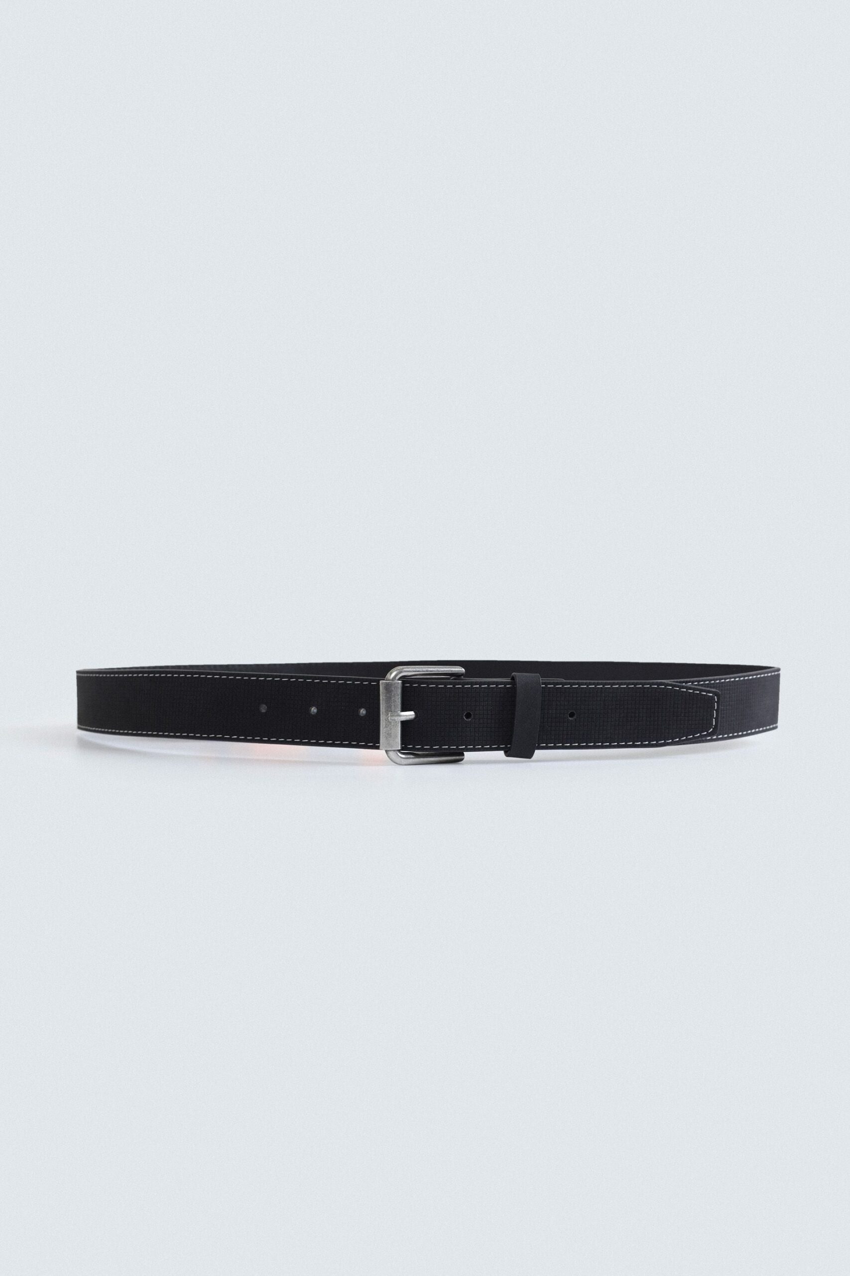 Checkered Faux Leather Belt