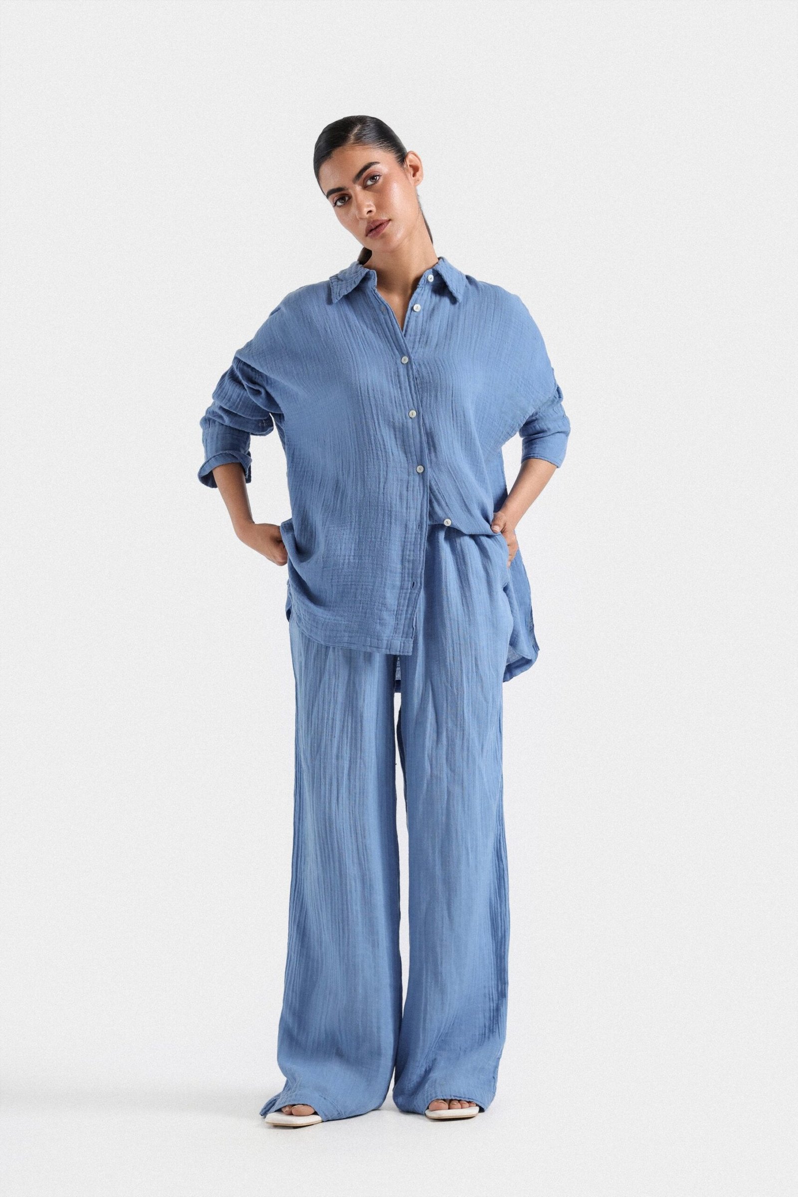 Straight Crinkle Trousers - Image 7