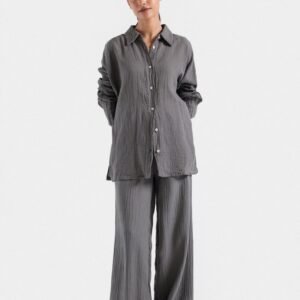 Straight Crinkle Trousers