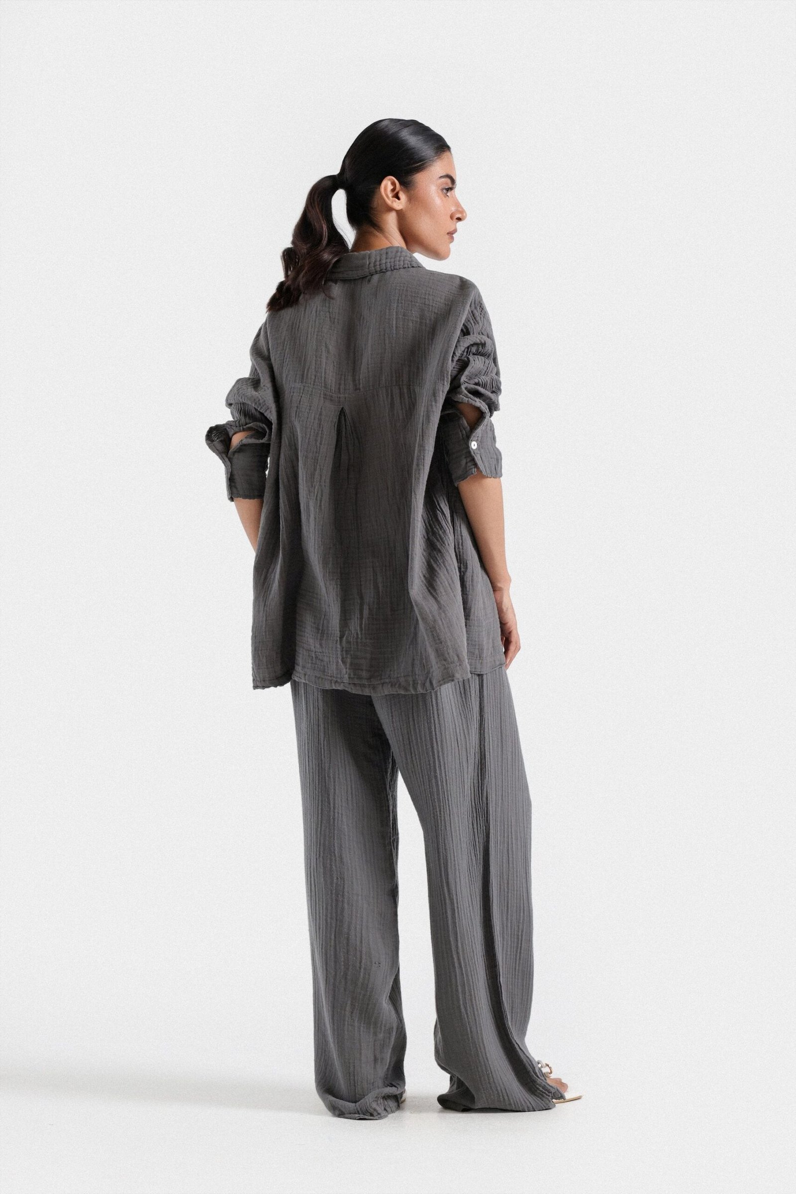 Straight Crinkle Trousers - Image 3
