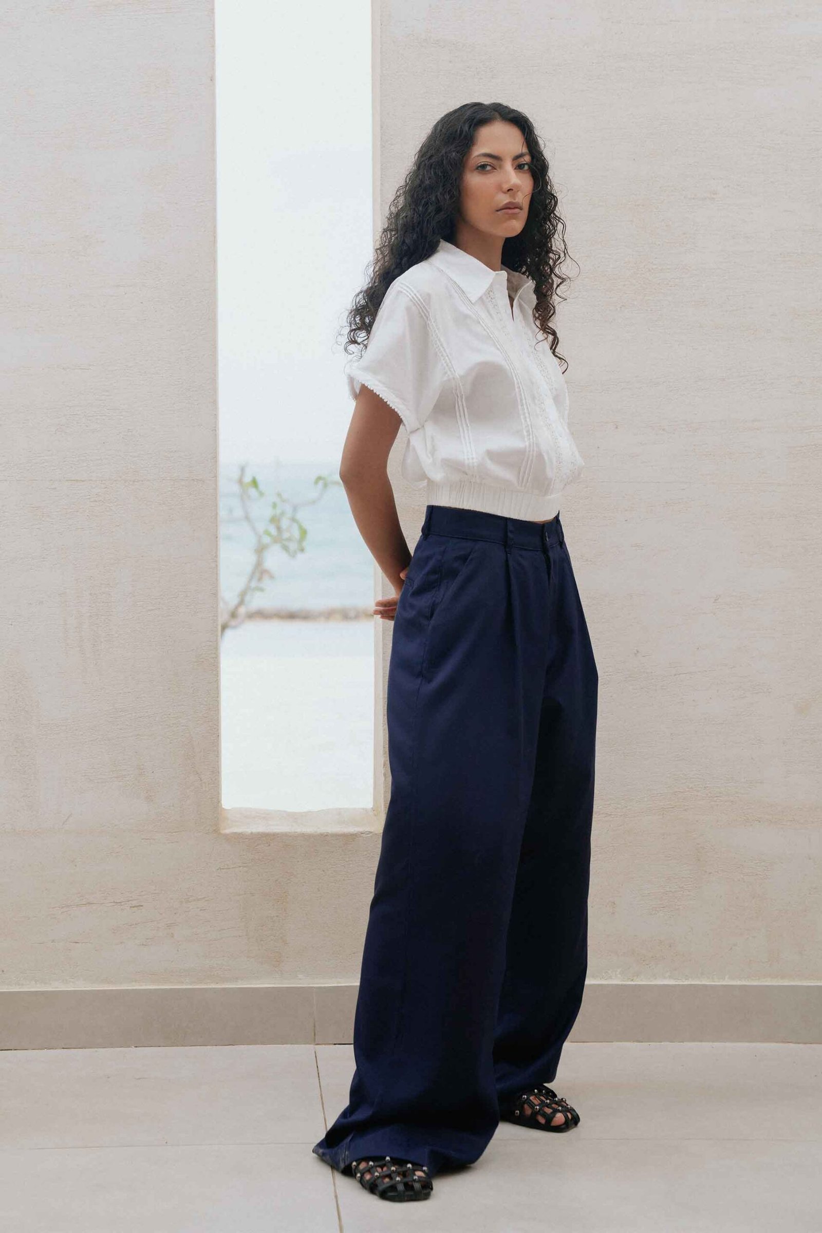 Pleated Wide Leg Pants - Image 5