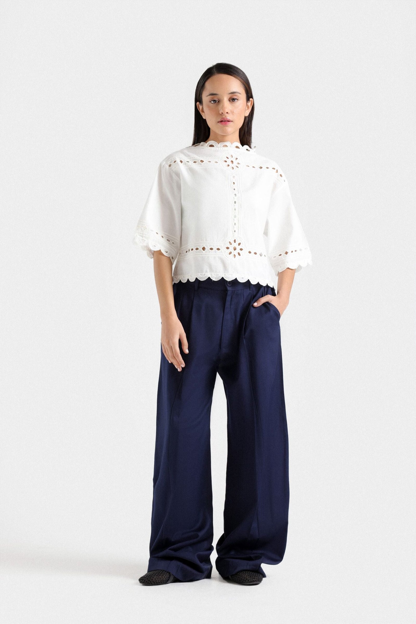 Pleated Wide Leg Pants