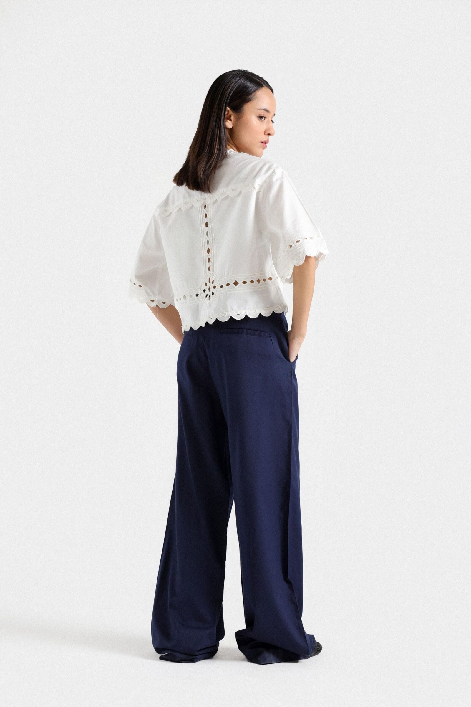 Pleated Wide Leg Pants - Image 4