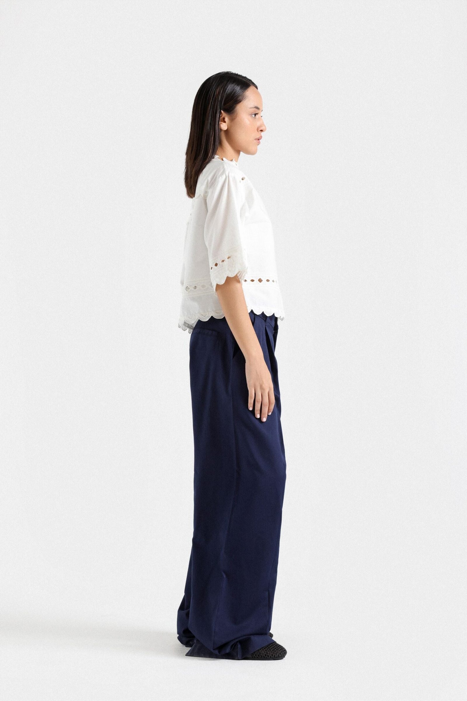 Pleated Wide Leg Pants - Image 3