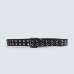 Faux Leather Grommet Belt